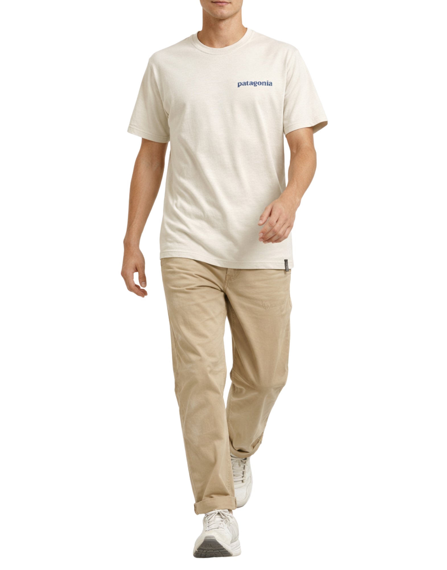 Patagonia Men’s Capilene Cool Daily Boardshort Logo T-Shirt- Dyno White 45481 DYWH