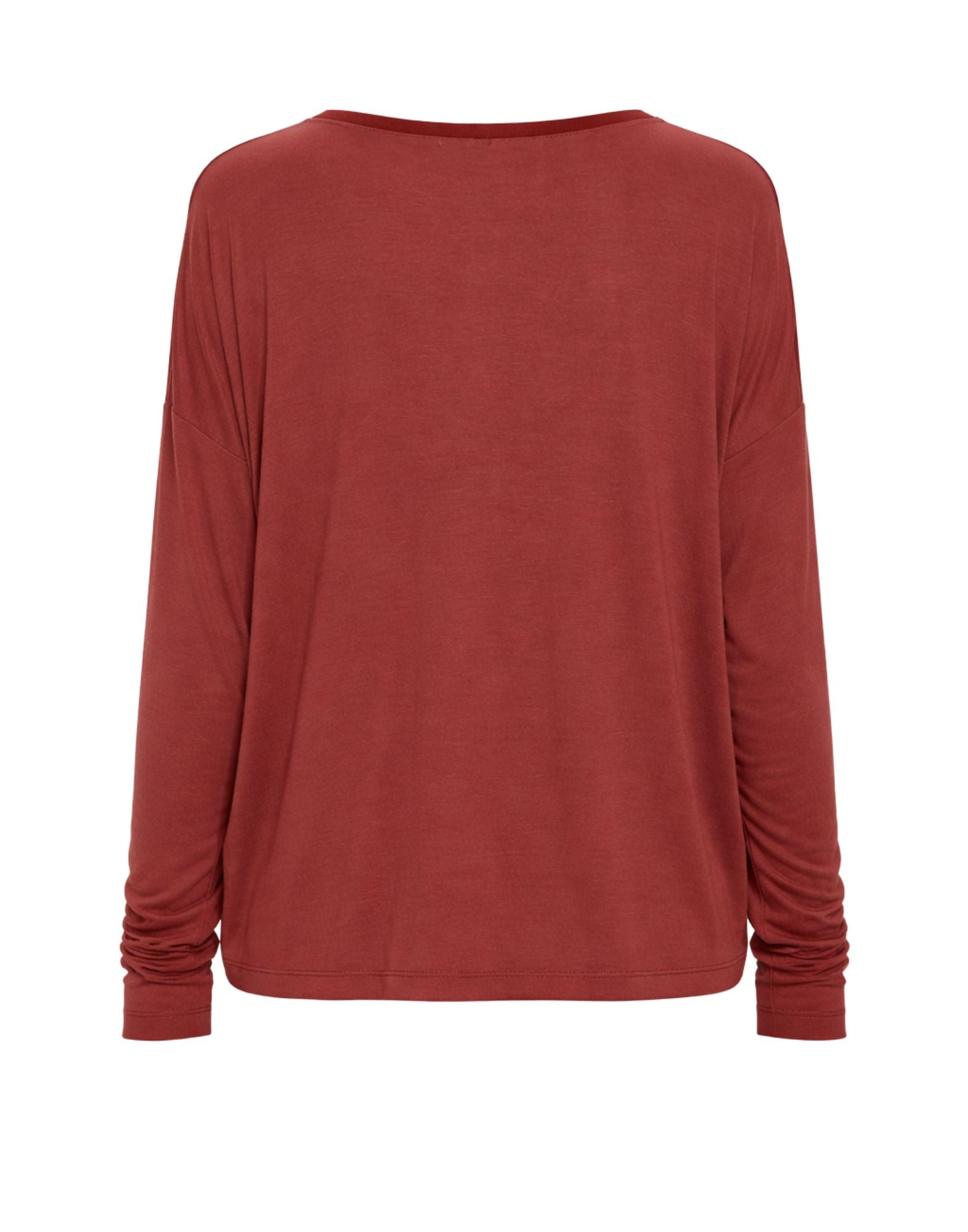 Transit Långärmad T-shirt dam Modal Sangria Relaxed Fit Crewneck CFDTRBI184 SANGRIA