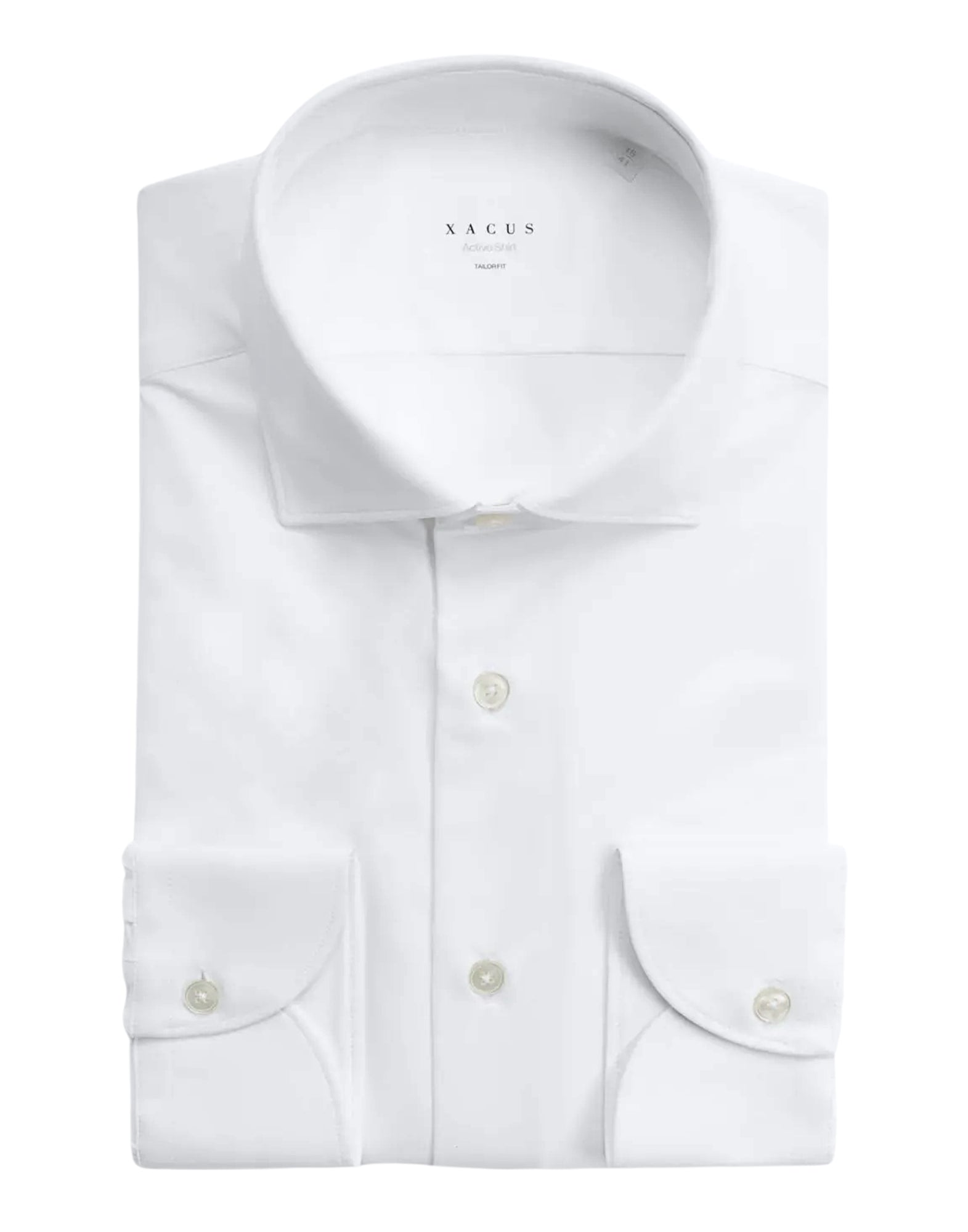 Xacus White Twill French Collar Shirt Tailor Custom Fit Men Italy ACT538ML 11460.001