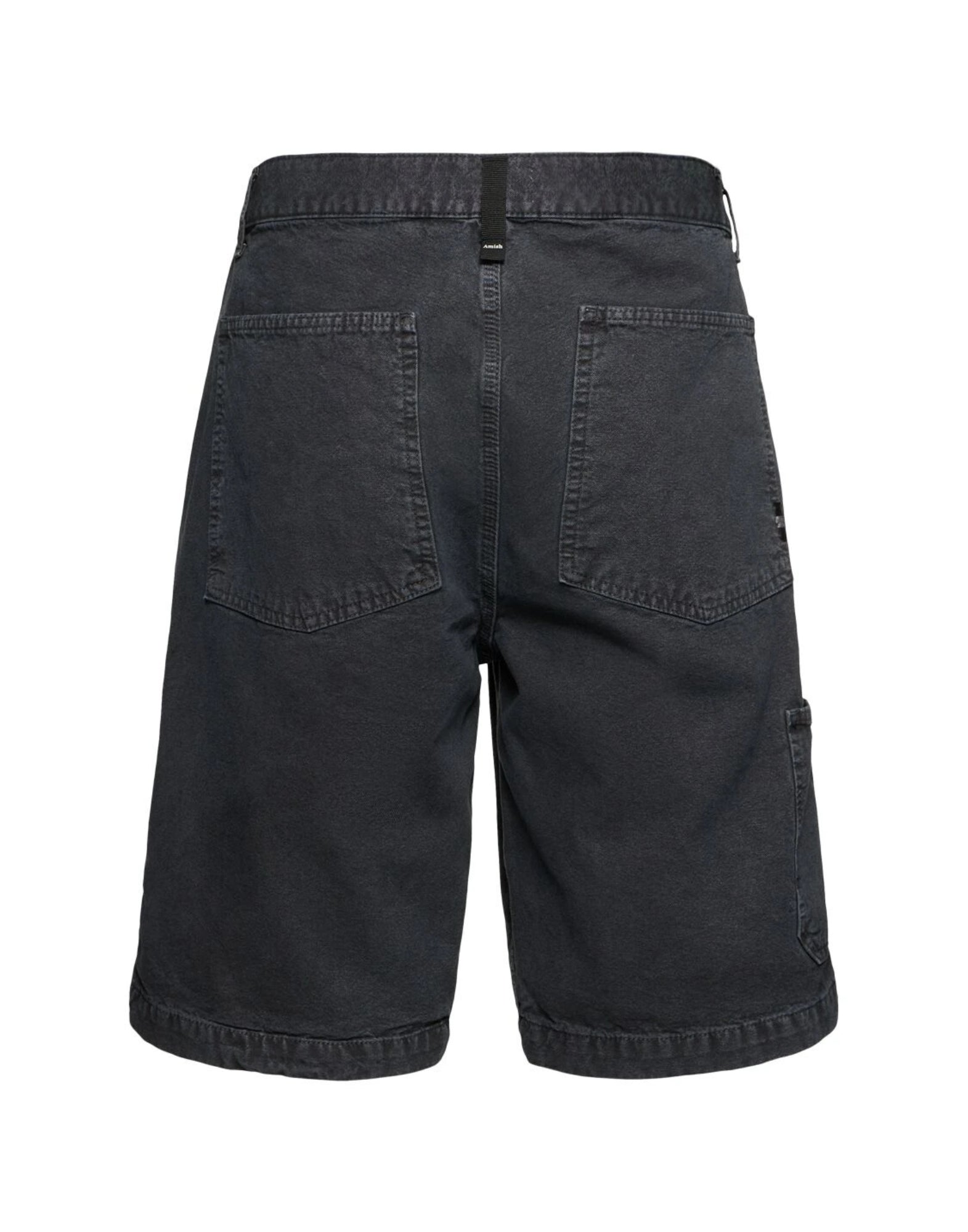 Short man SUPER KNEE CANVAS WASHED BLACK Amish