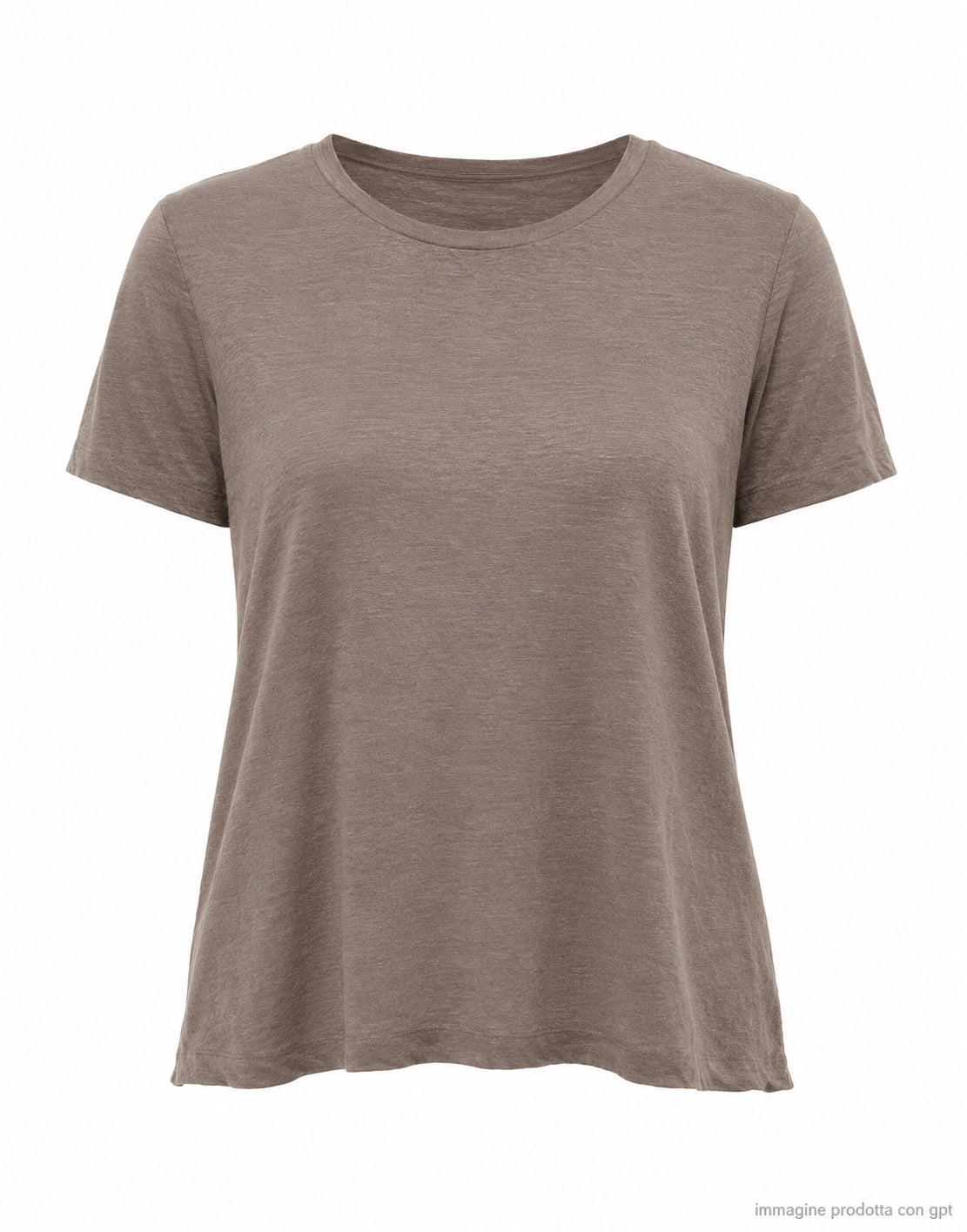 Transit Mezcla de lino color topo para mujer Basic Camiseta CFDTRCK206 16 TAUPE