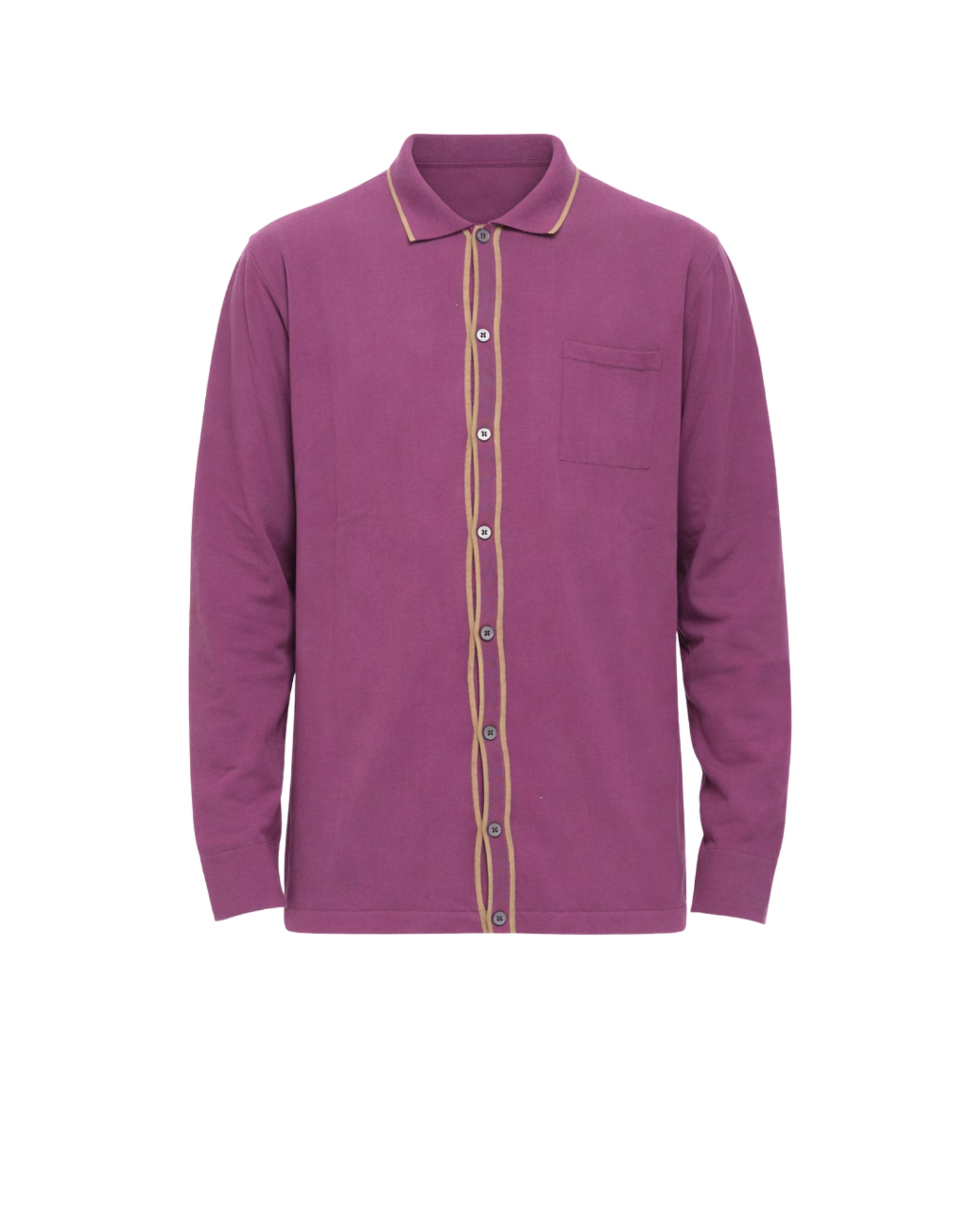 McLauren Long-Sleeve Button Polo – Burgundy GRAHAM