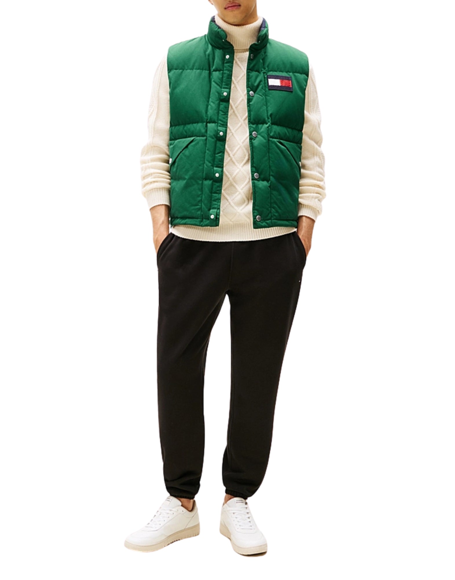 37231 BDS SCHWARZE FLEECEHOSE - Pantaloni - TOMMY HILFIGER