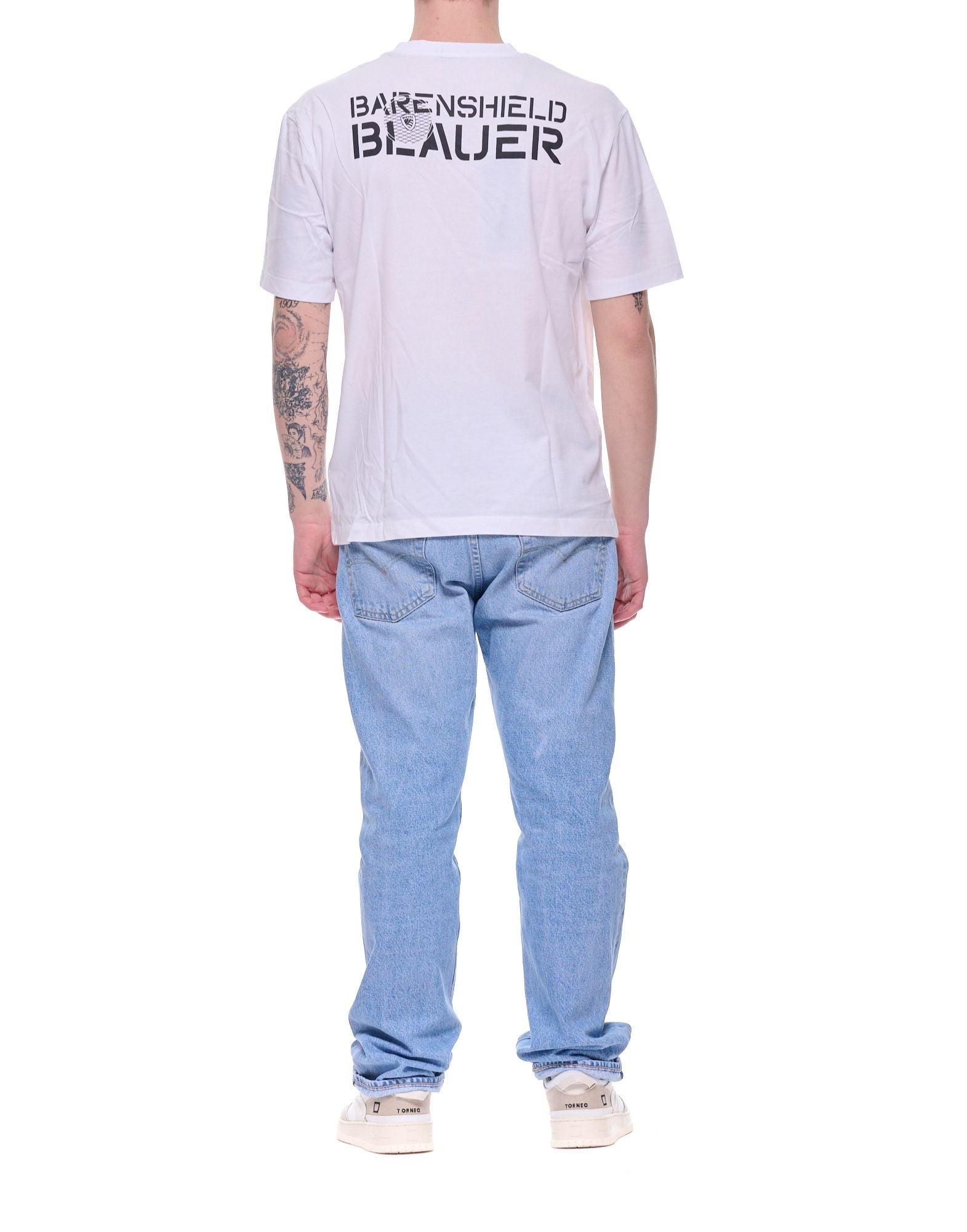 Blauer Wallance Logo Cotton T-Shirt Optic White Men’s 26SBLUH02237-007439 100