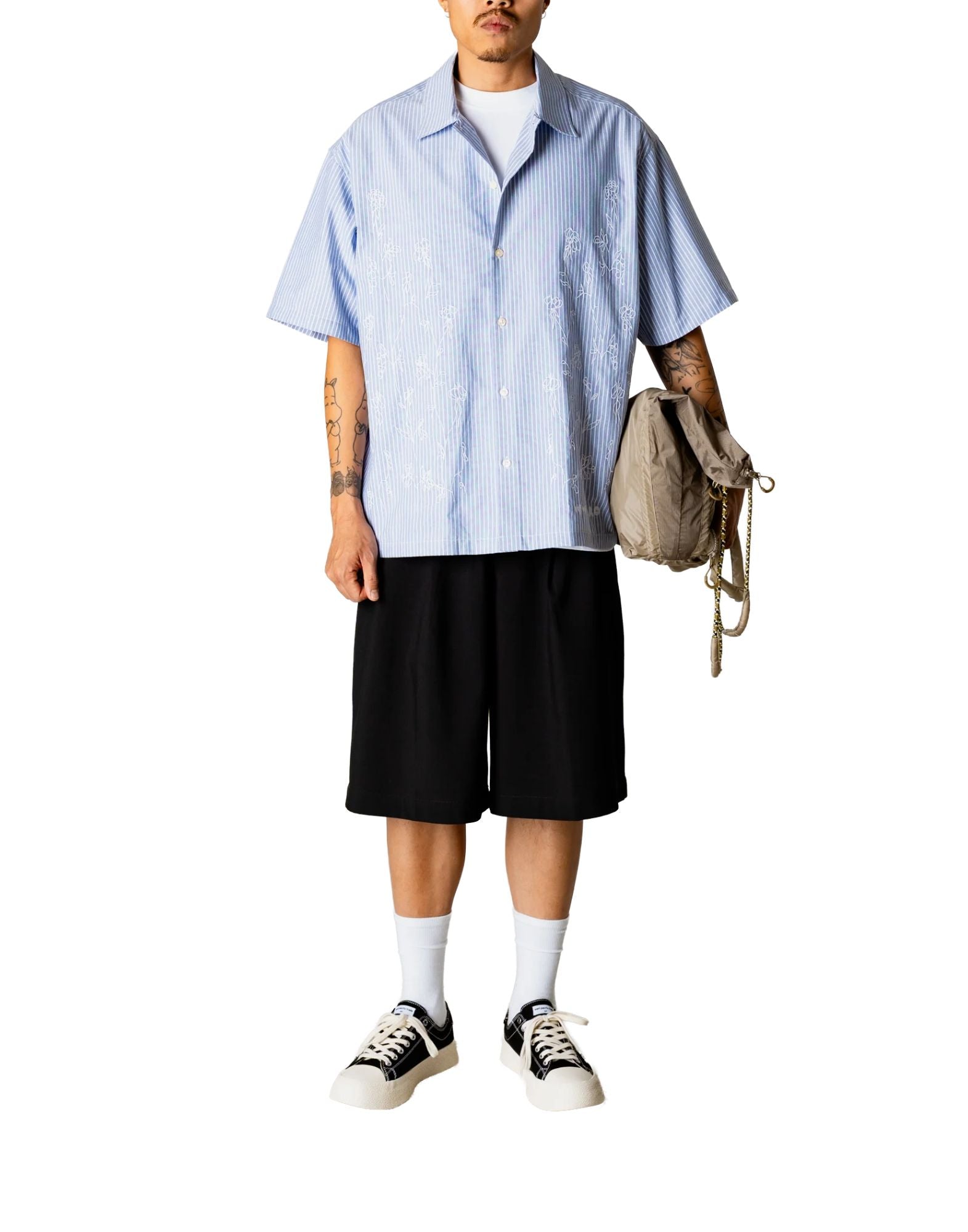 Woodbird WBWang Camicia a fiori di bue Camicia da uomo azzurra 2616-704 AZZURRO