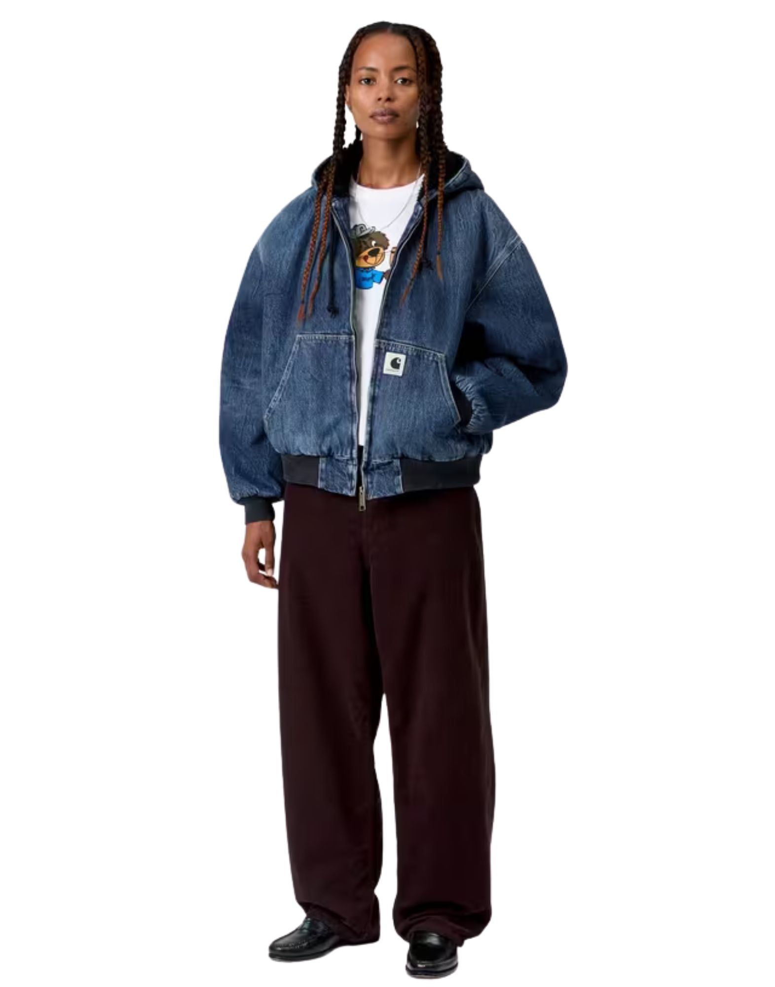 OG Active Jacke, Blau marmoriert, Used-Look