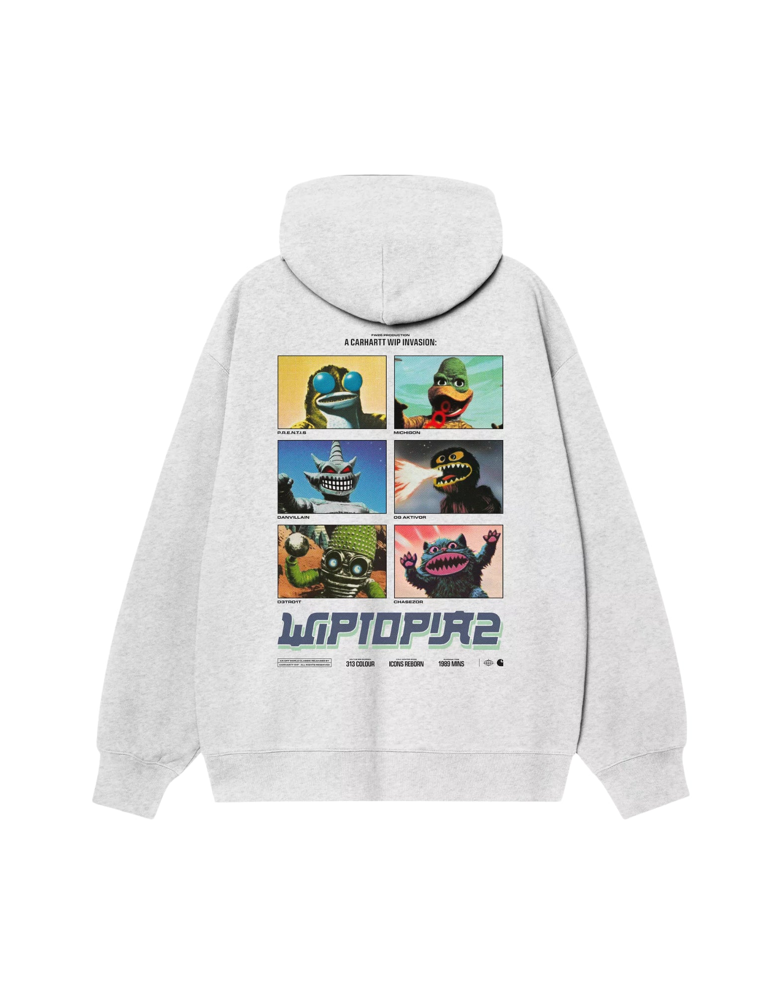 Kapuzen-Sweatshirt „Wiptopia II“ in Asche-Melange
