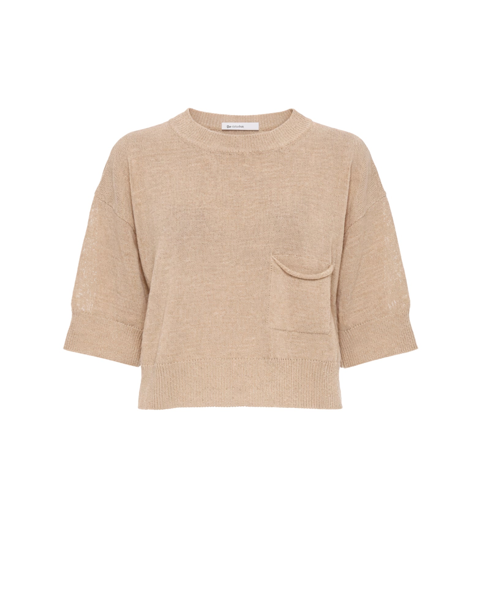 Laboratorio Women’s Safari Crop Knit in Cotton Blend with Crew Neck JO4641 3530