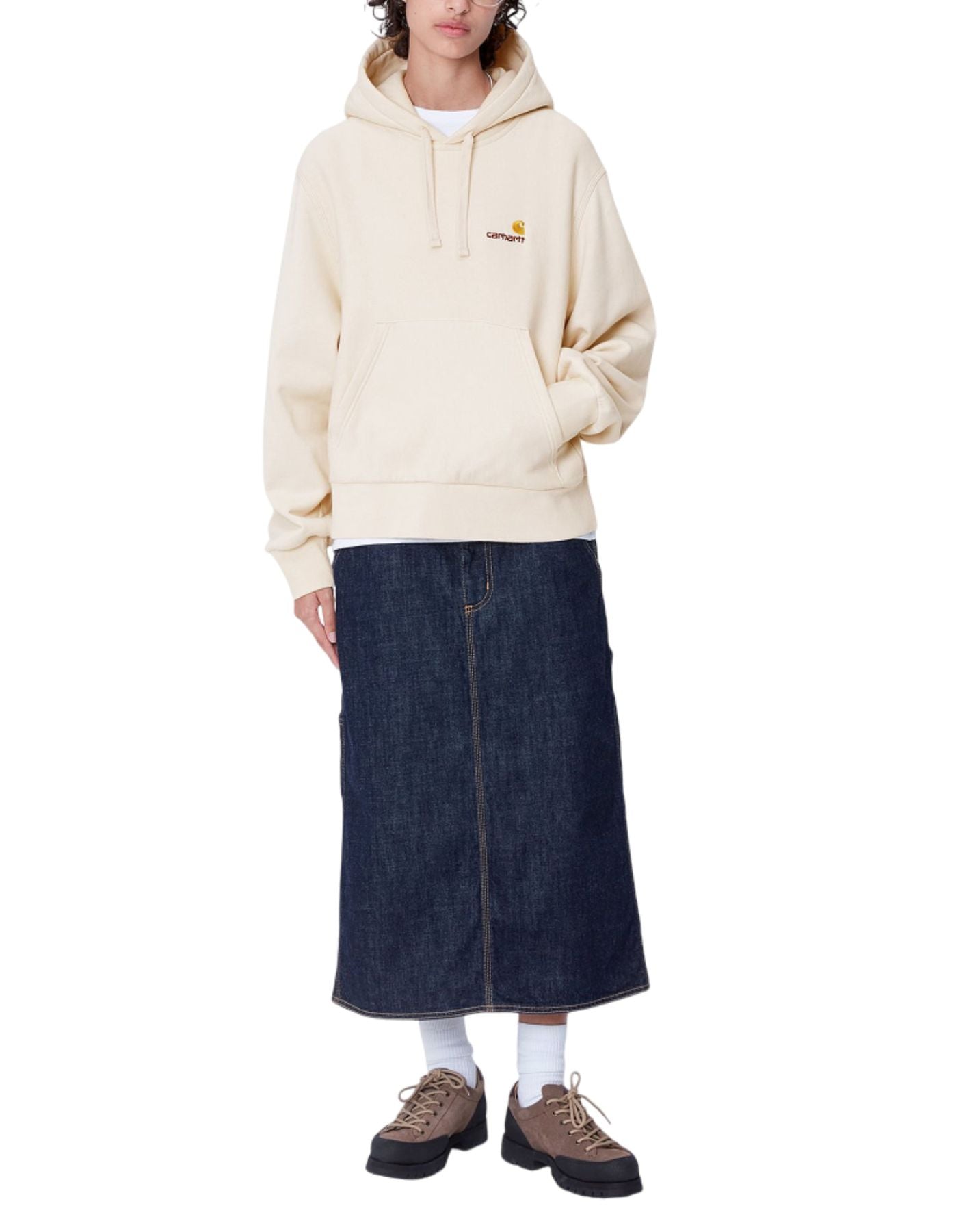 Femme à capuche I033650 Mooxx W HD American Script Moonbeam CARHARTT WIP