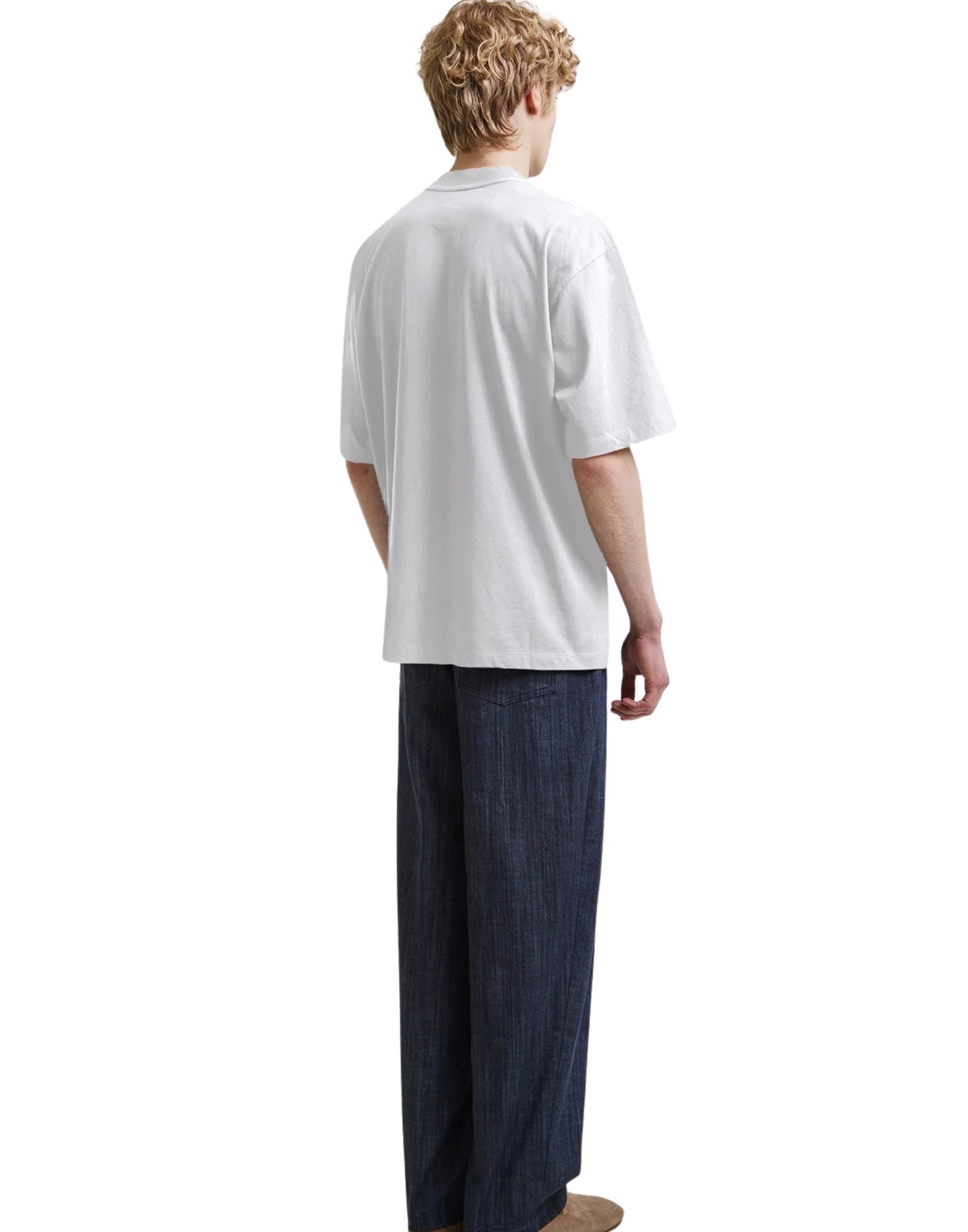 Hevò T-Shirt Homme Mulino Jersey de Coton 180 g/m² Coupe Boxy Oversize Short Manchons 040 MULINO L700 0601