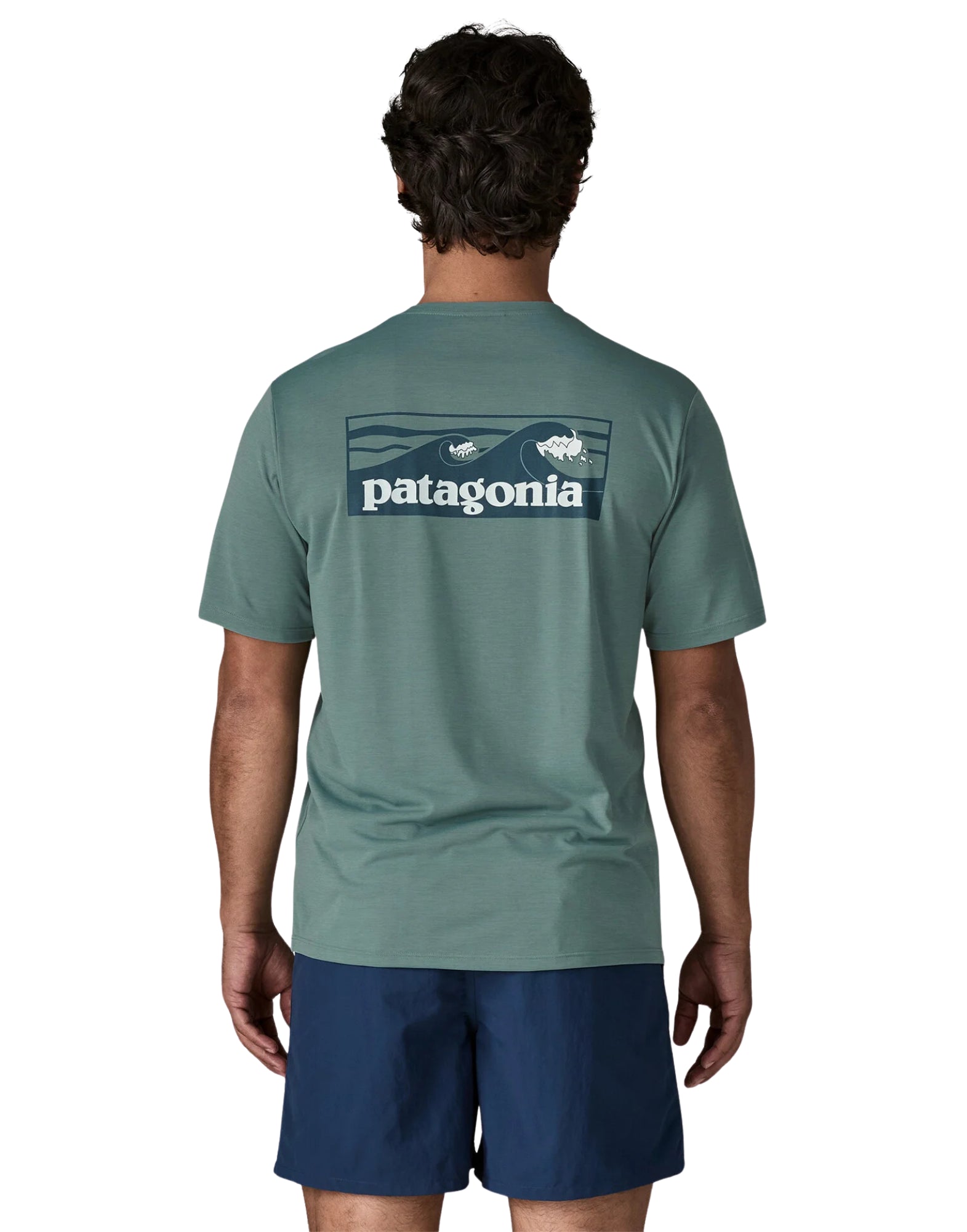 Patagonia Men’s Cap Cool Daily Boardshort Logo T-Shirt Blue Sage 45481 BSLX