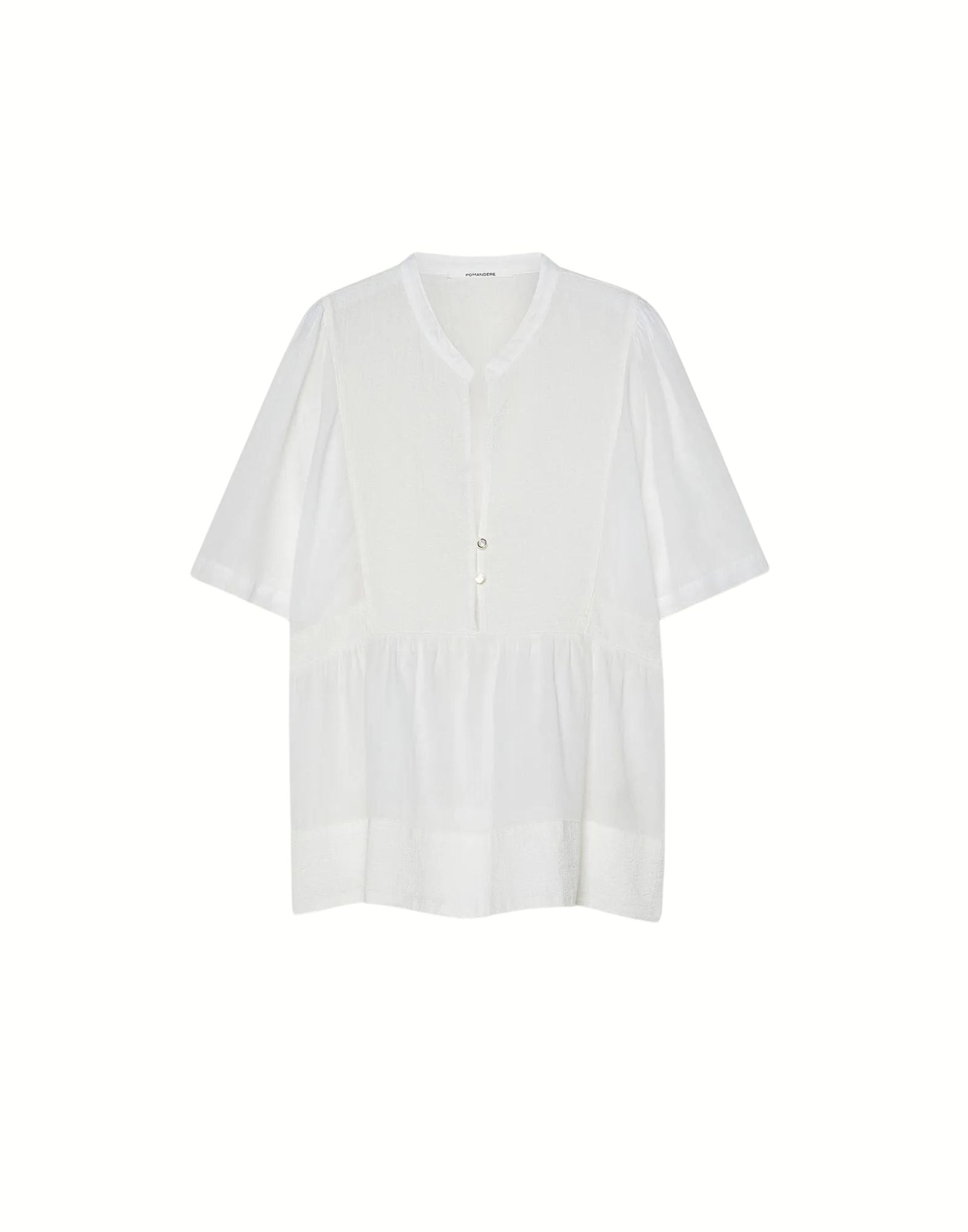 Pomandère soft cotton blouse in Latte for women Made in Italy 261-9496/11639 110 LATTE