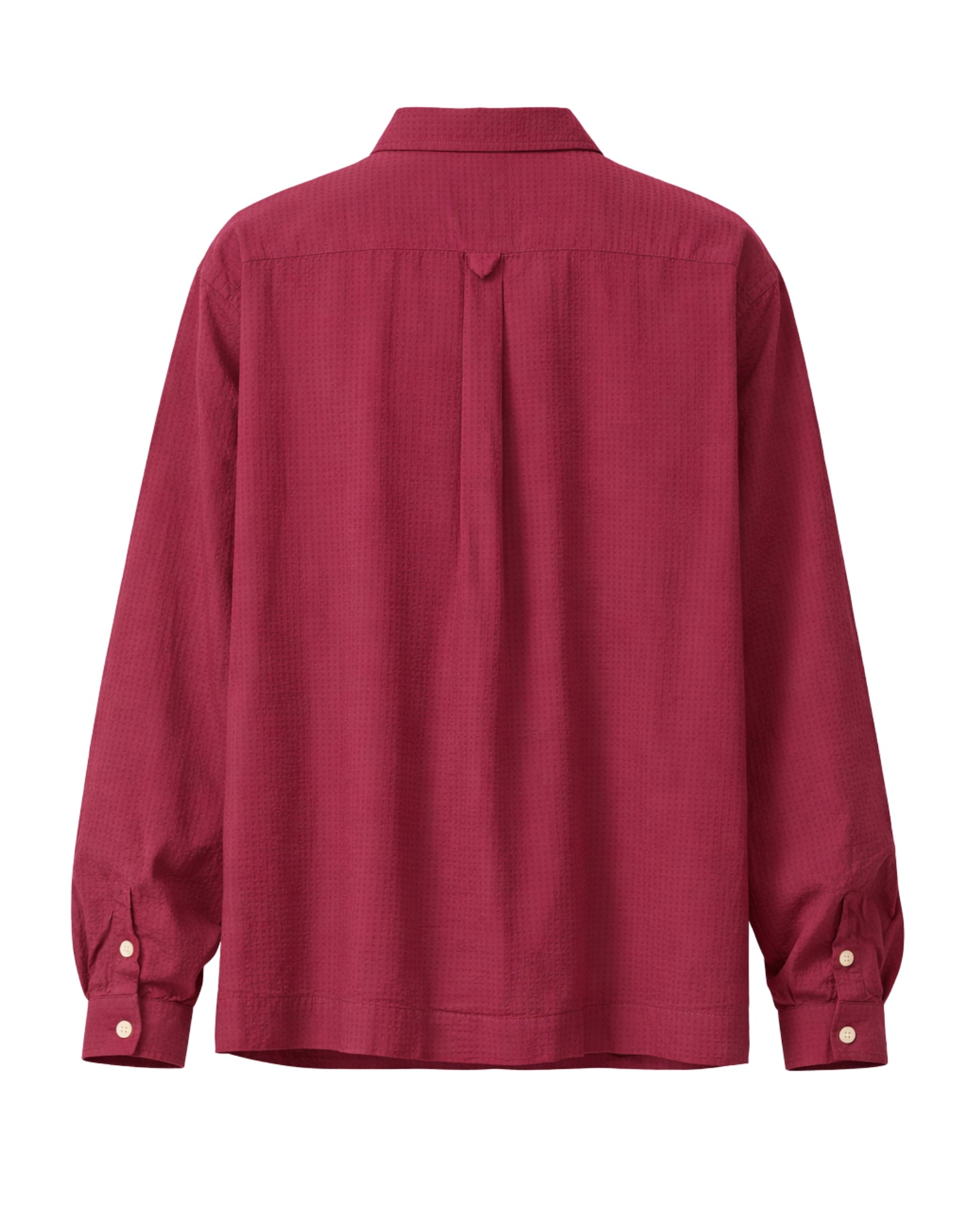 Tintoria Mattei Men’s Textured Cotton Shirt Burgundy RKS THZ AQ3