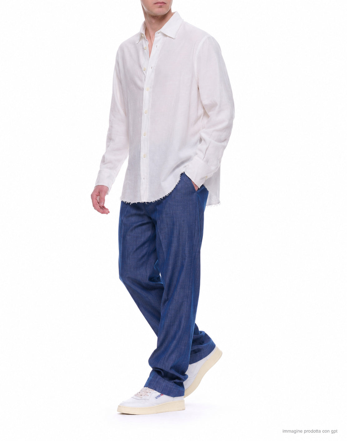 Atomofactory Ivory Cotton Shirt for Men PE26AFU31 01 AVORIO