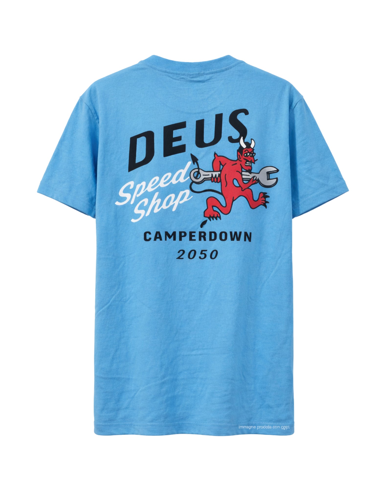 Deus Ex Machina Dogleg T-Shirt Men Cotton Bonnie Blue D261MTS321059090