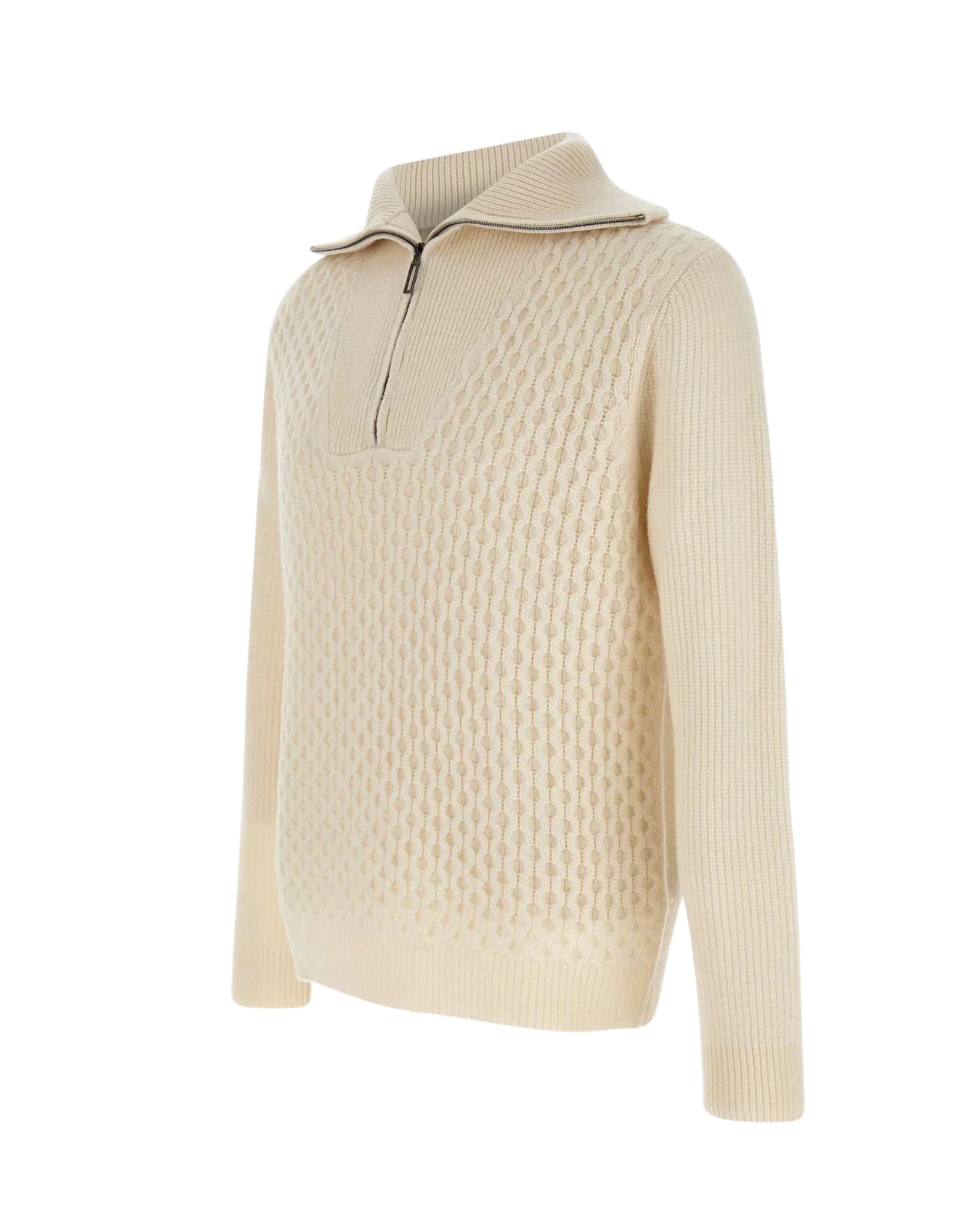 A067-1102 BEIGE LUPETTO ZIP - Maglieria - Paolo Pecora