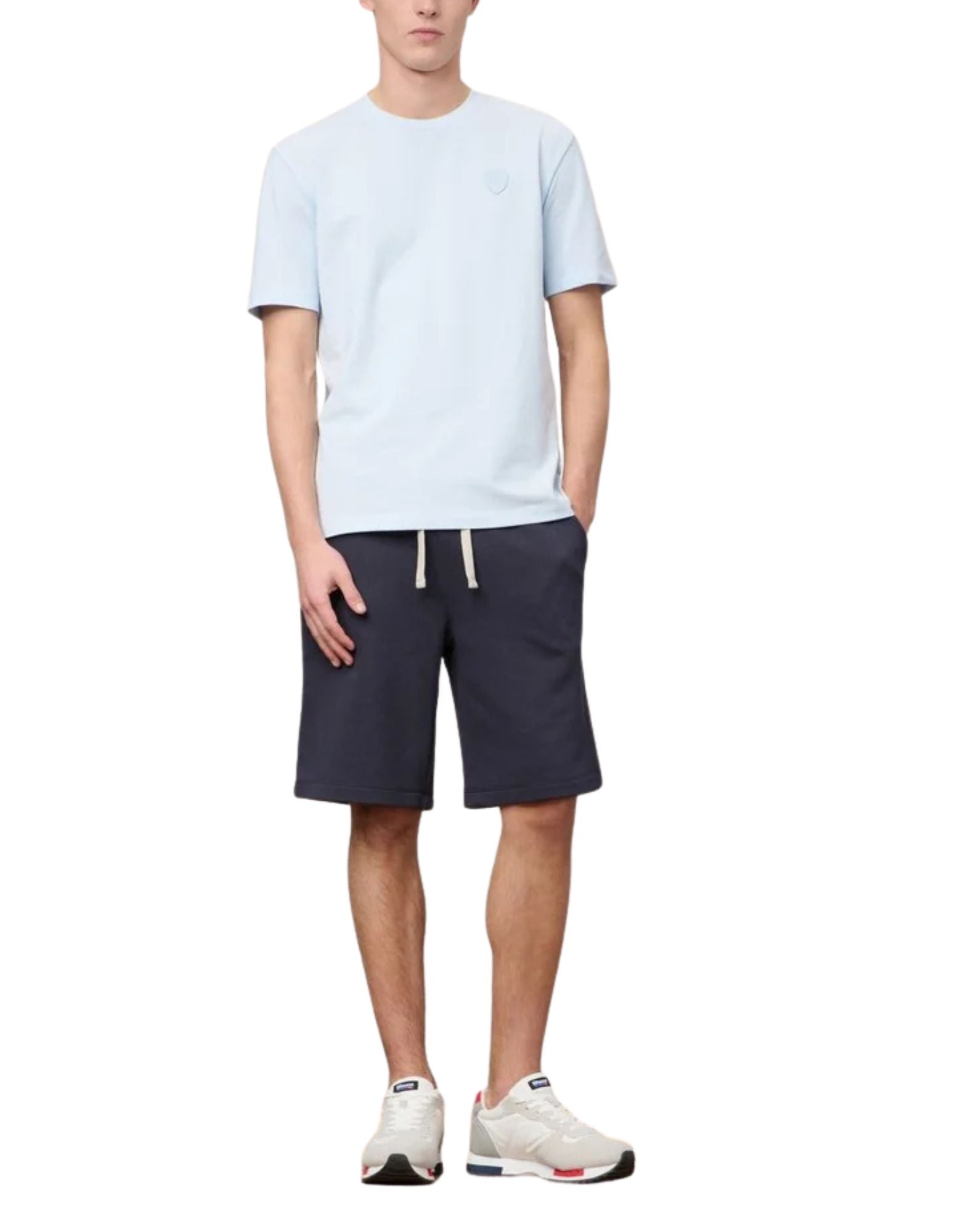 Blauer Summer Sweat Shorts Sodalite Blue with Drawstring Elastic Waist and Logo Patch for Men 26SBLUP05244-006804 888