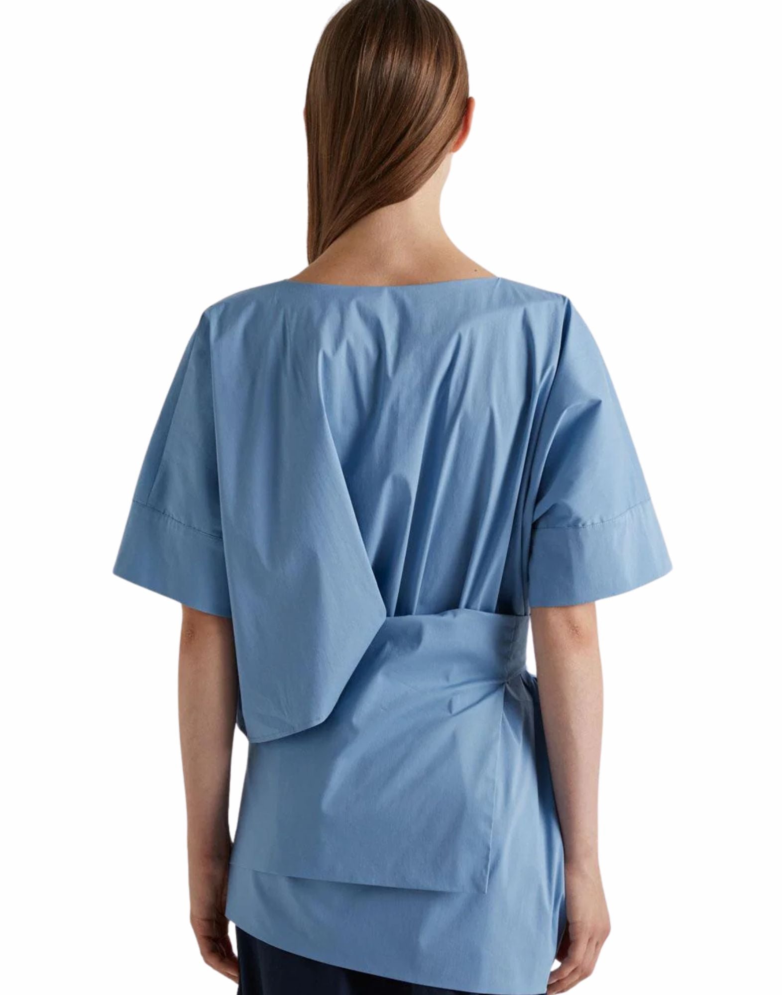 Meimeij Jasper Tie Blouse Cotton Blend Women E6/I/M6EB17 887 BLU JASPER