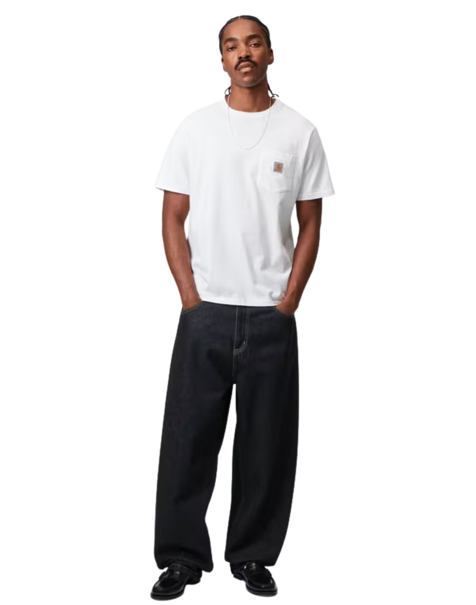 Carhartt WIP Brandon Pant – Blue Rinsed Cotton Denim, Loose Fit I035893 0102