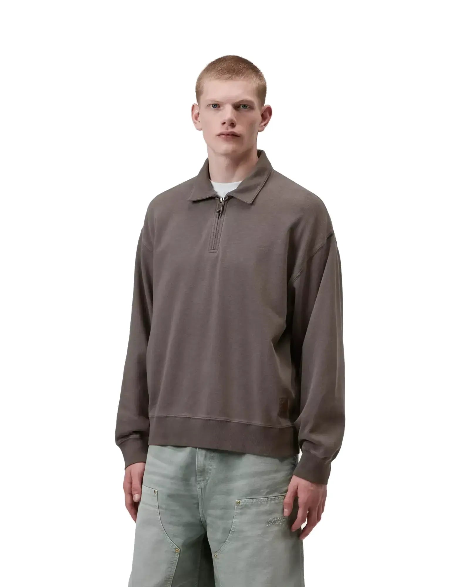 Harper Polo Cotton Tobacco garment dyed