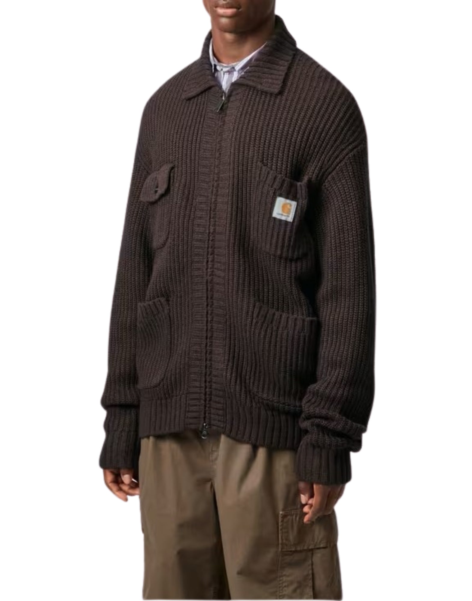 Carhartt WIP Chore Knit Jacket – Von der Arbeitskleidung inspirierte Strickjacke für Herren, Palisander I035399 33HXX PALISANDER KNIT JACKET
