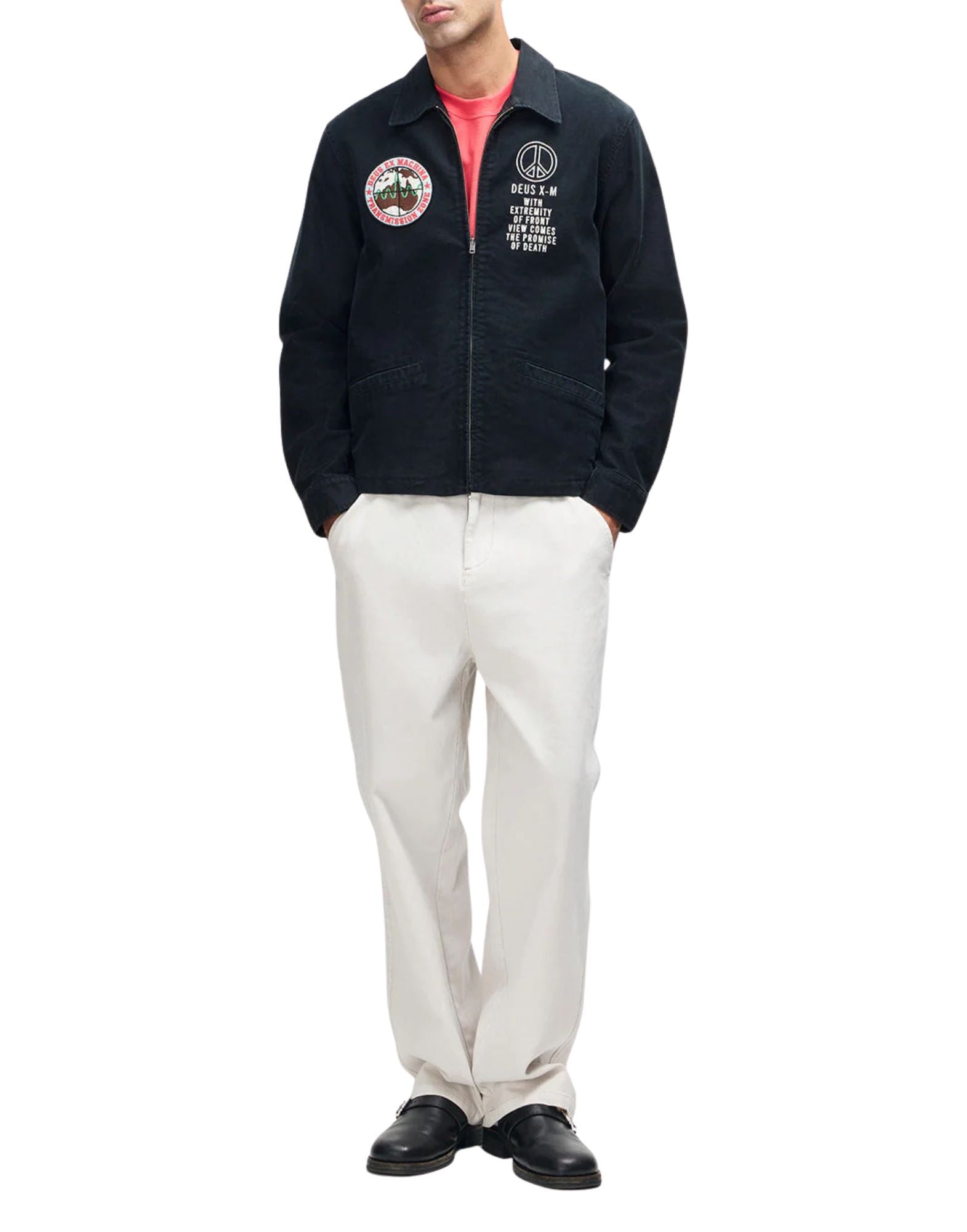 Deus Ex Machina Fugazi Souvenir Jacket Black Organic Cotton Sateen Men’s D261MJK301099 BLACK