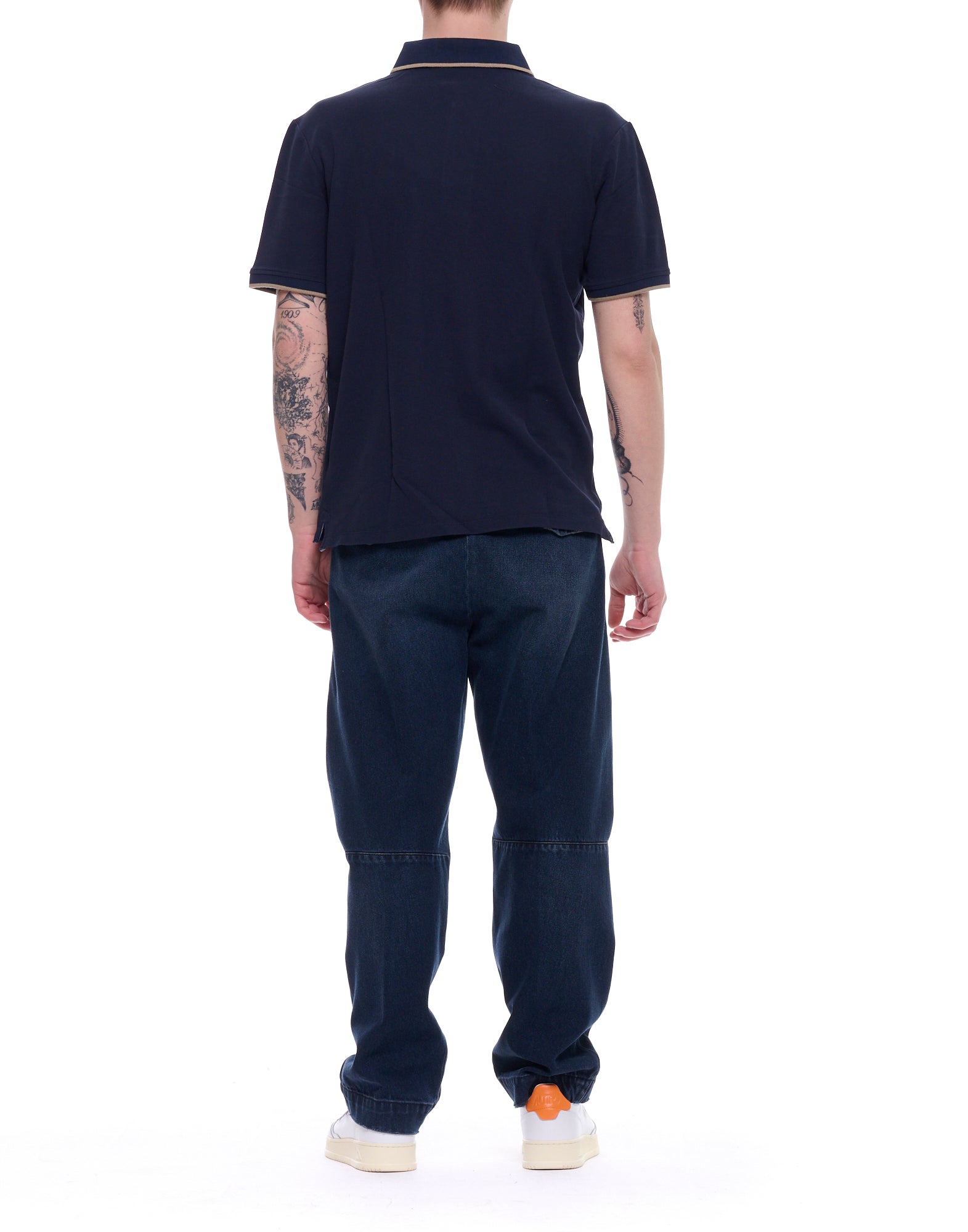 Blauer Polo Damon azul con ribete en contraste 26BLUT02288-007479 888 BLU