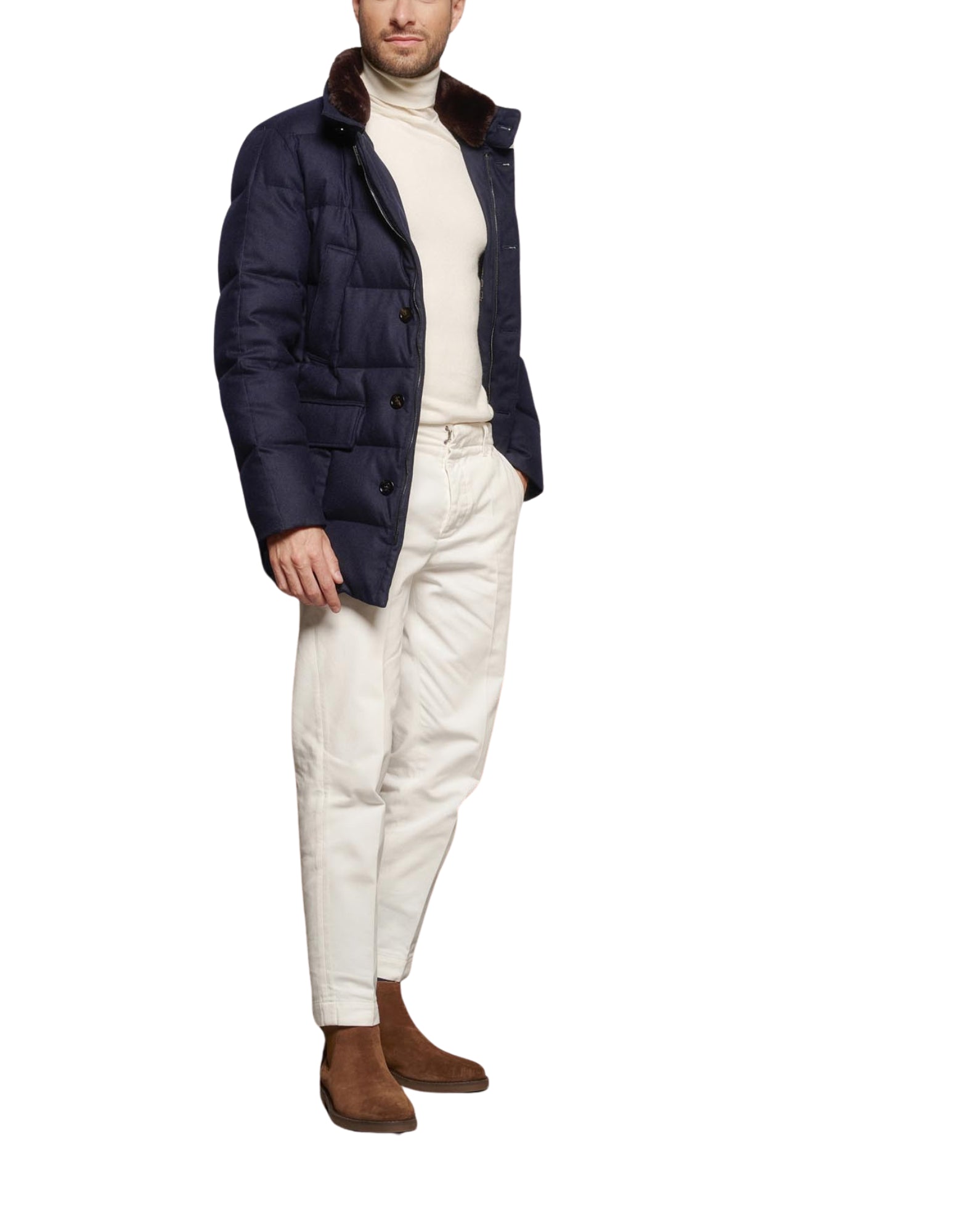 412AN 390 BLUE QUILTED JACKET - Giacche - AGF