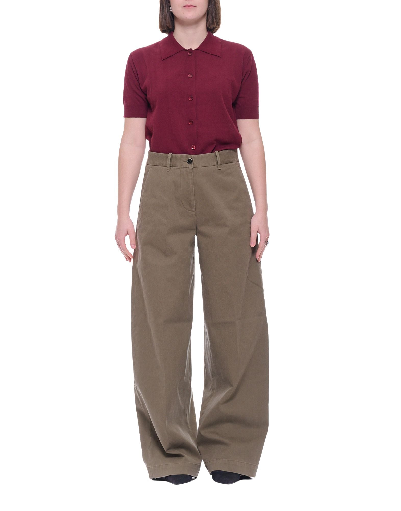 Nine In The Morning Pantalón Mujer Nancy Algodón Oliva NAN245Q A13 OLIVA