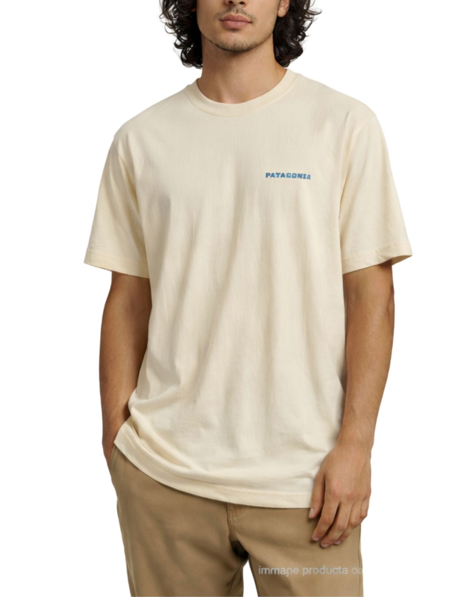 Patagonia Men’s Mother Rays T-Shirt in Cotton UDNL Graphic Tee 37845 UDNL IVORY/BLU