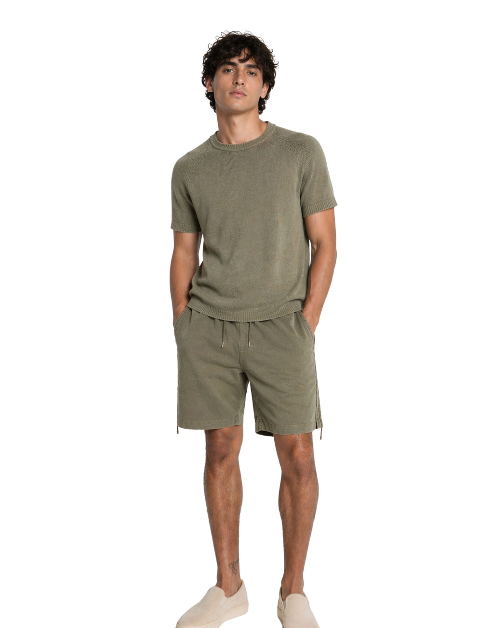 Origin of Line Olive Hemp T-Shirt Garment-Dyed Made in Italy S26V02 05 OLIVE T-SHIRT MC