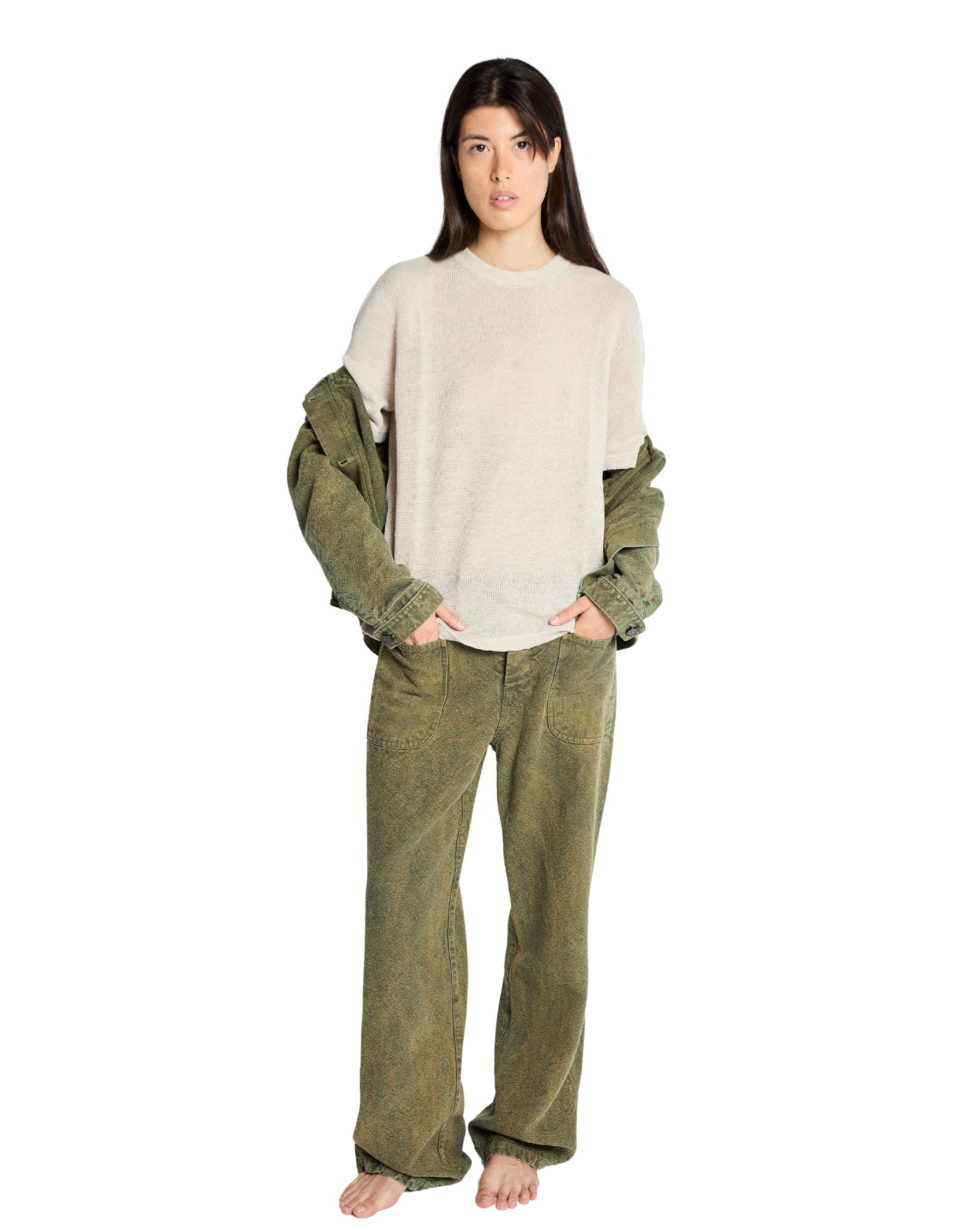 Origin of Line T-Shirt MC Cream in hemp knit garment dyed – regular fit T-shirt made in Italy S26V02 03 BEIGE T-SHIRT MC