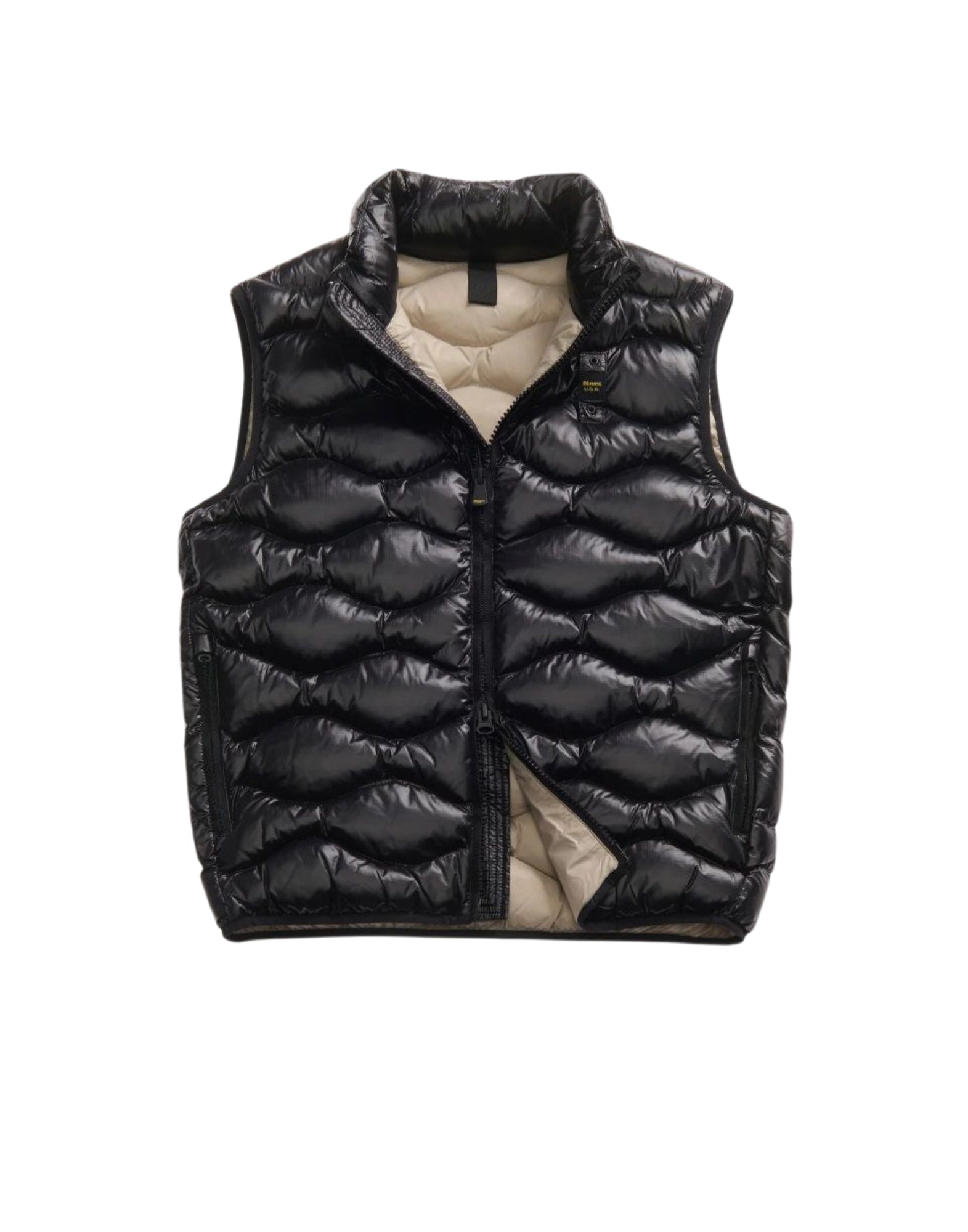Blauer Danny Men’s Lightweight Check Vest Black with Beige Lining 26SBLUX02184-005958 999ET