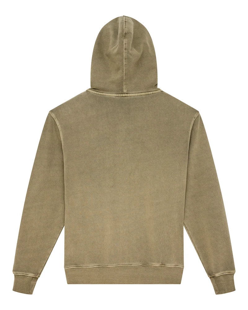 Shield GD Zip Hoodie Olive Green Garment Dye
