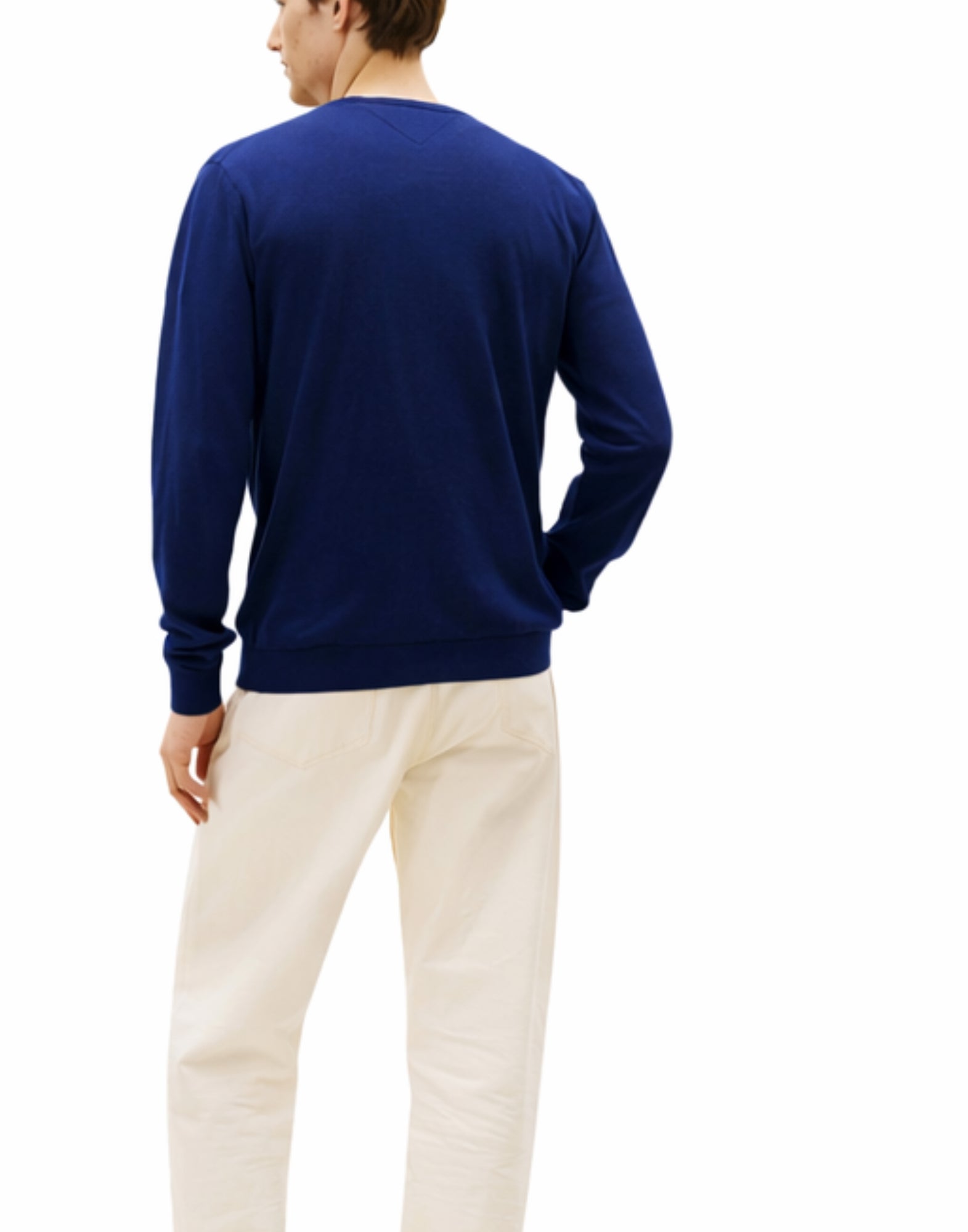 Tommy Hilfiger Smart Casual Knit cotton/lyocell Pullover Blue Men’s Navy Iris MW0MW41820 DCA