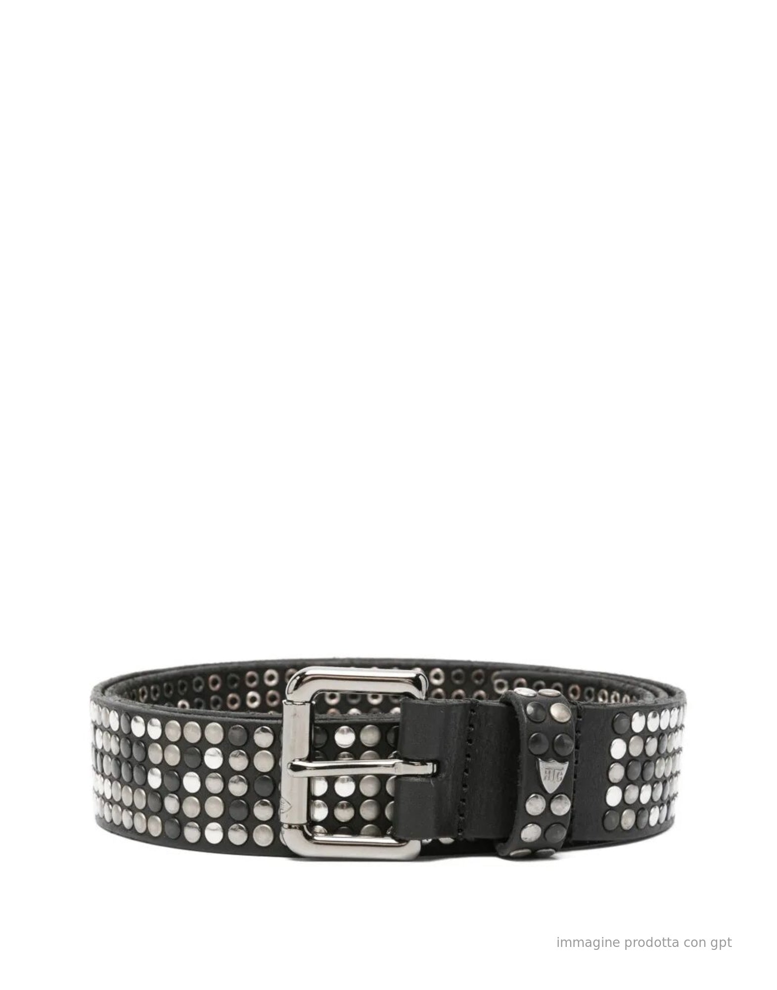 5000 Stud Belt Black-silver Buckle