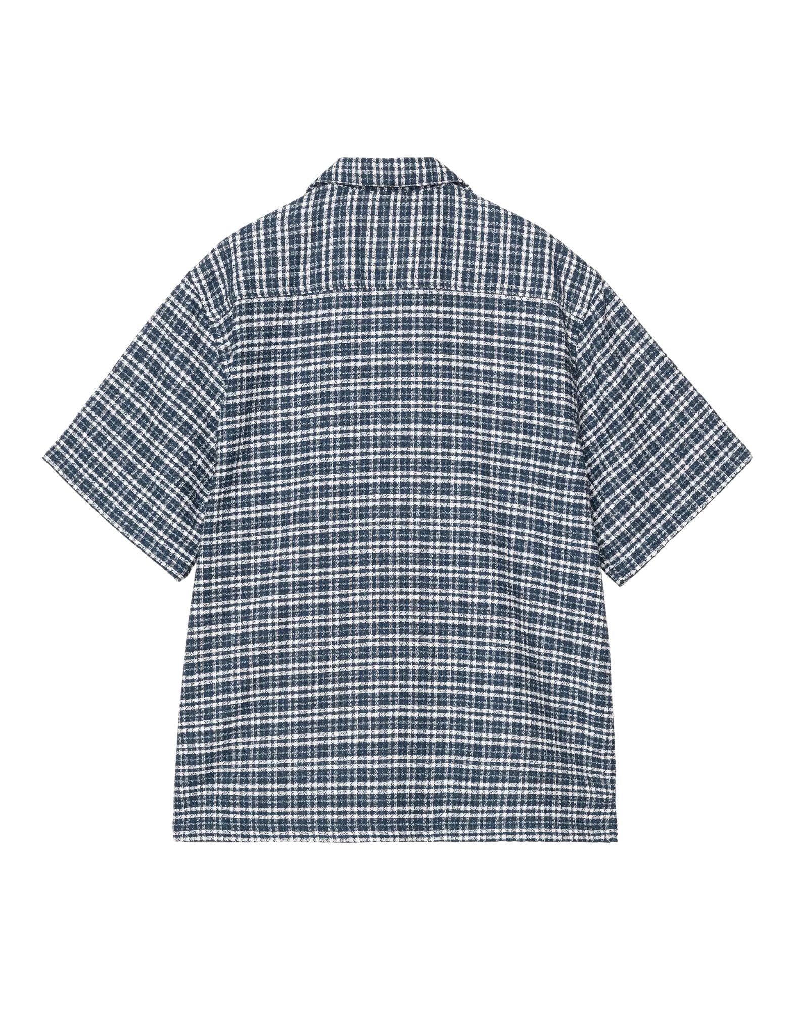 Carhartt WIP S/S Kanderskjorta i bomull Blue River rutig kortärmad för män I036194 3JQXX03 BLU SQUARED