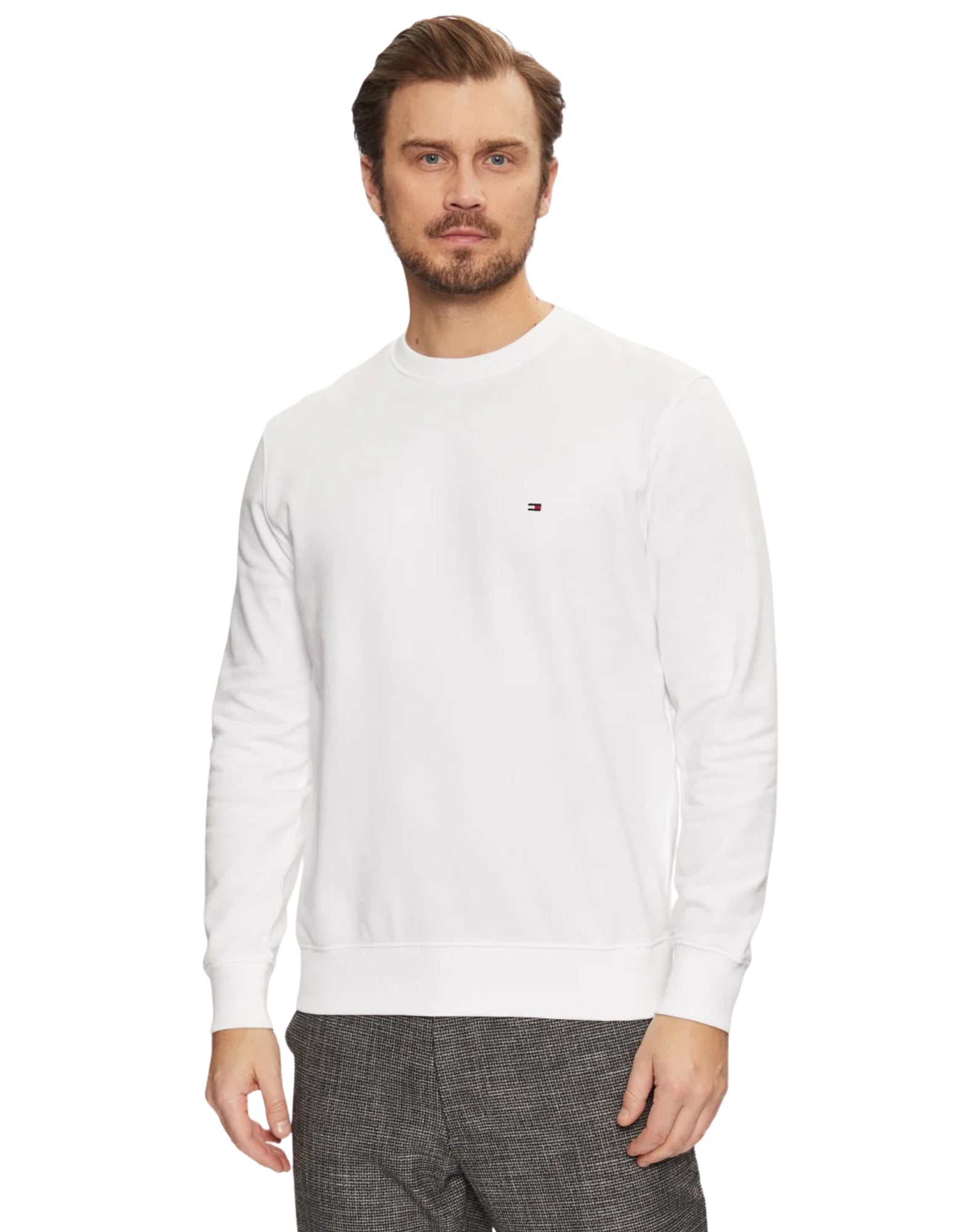 Tommy Hilfiger Essential Terry Crewneck Men’s Sweatshirt White MW0MW37237 YBR