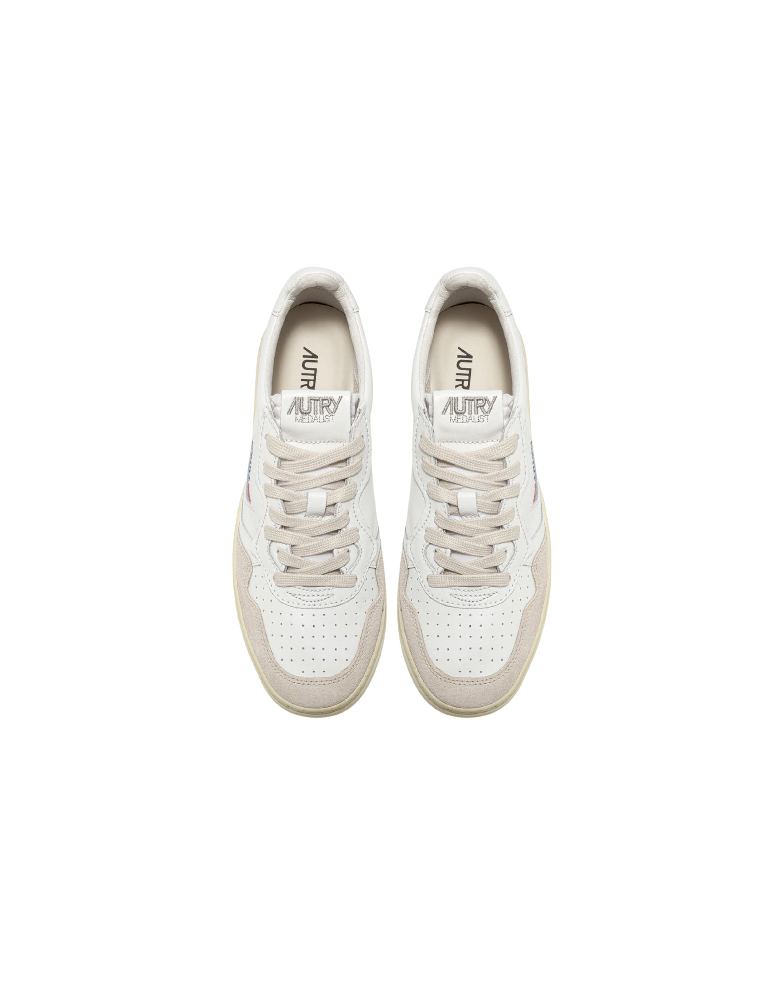 AULW LS33 LEAT7WHITE MEDALIST LOW - Scarpe - Autry