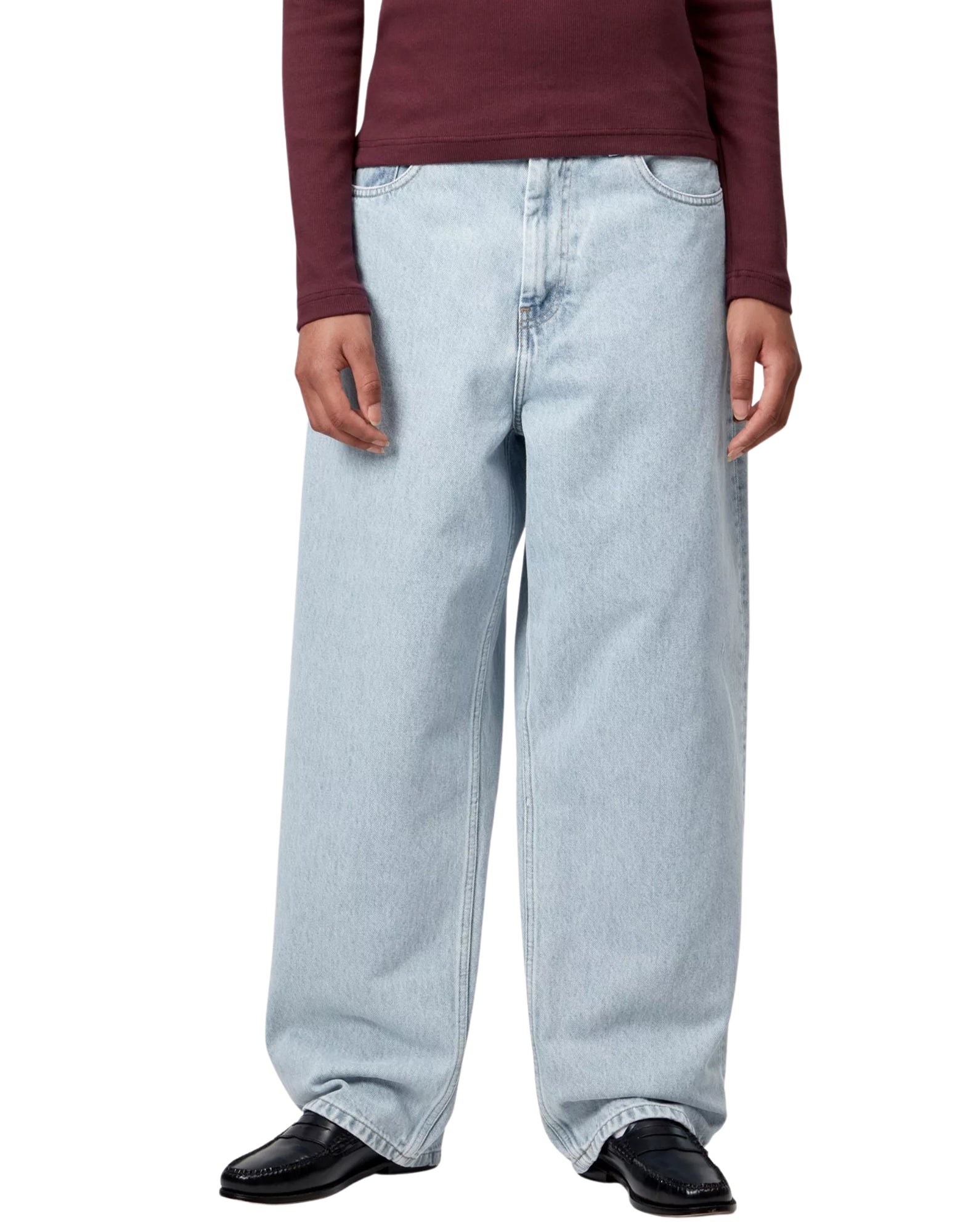 Jeans woman I035892 01A3 BRANDON PANT BLUE HEAVY STONE BLEACHED CARHARTT WIP