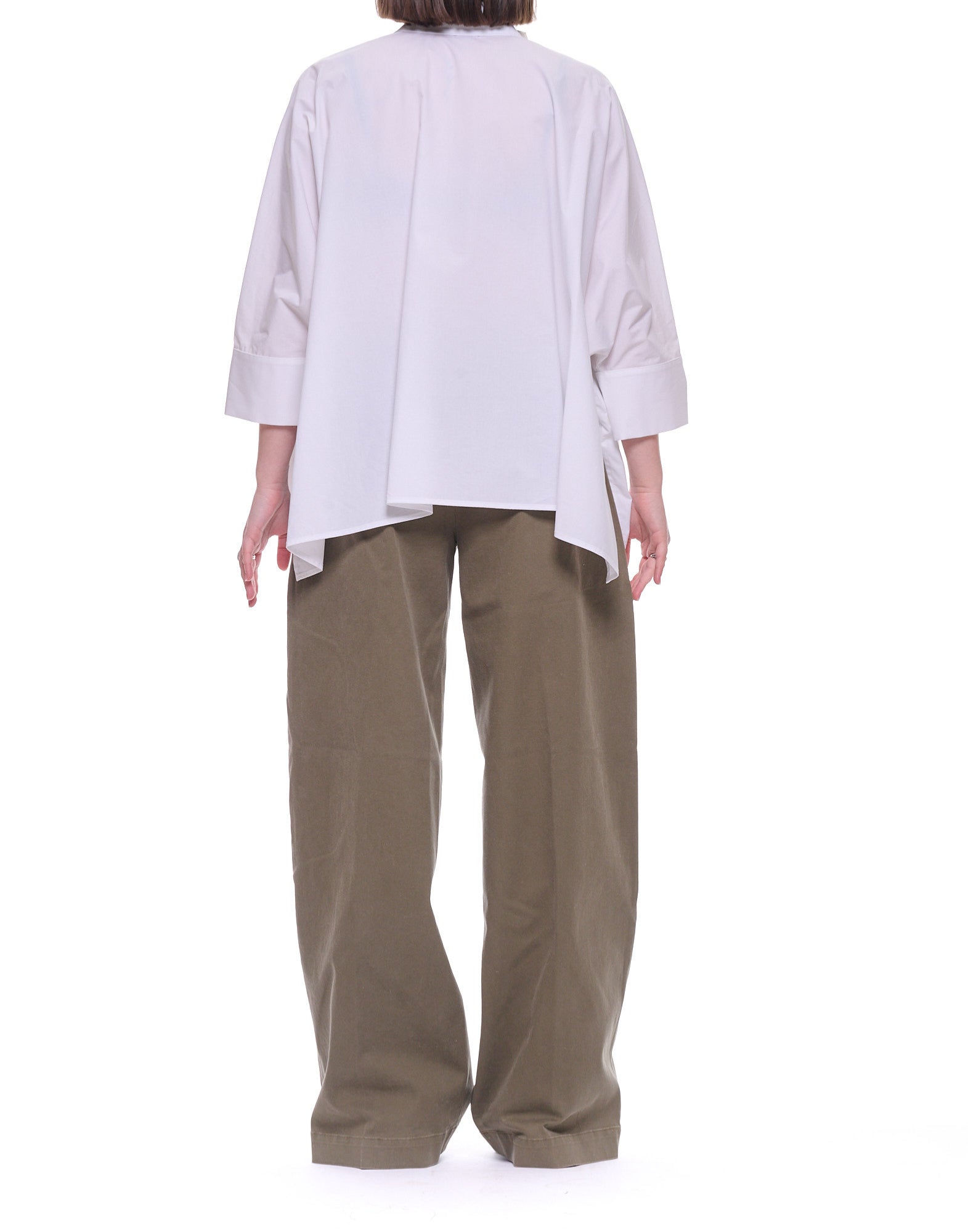 Meimeij Women’s Offwhite 100% Cotton Shirt with French Collar E6/I/M6EA46 791 OFFWHITE