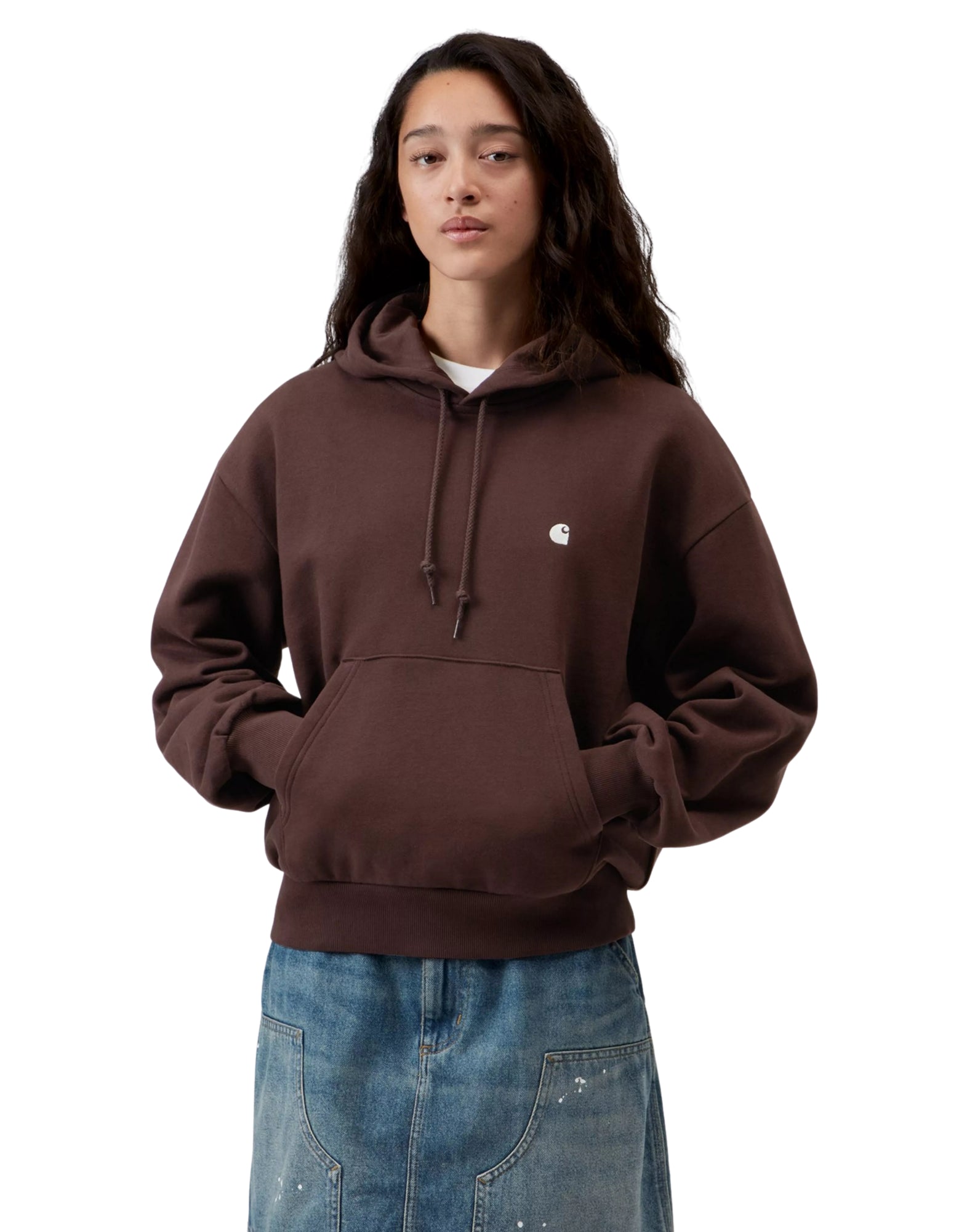 Sudadera con capucha «Casey» de W' en color palisandro / plateado