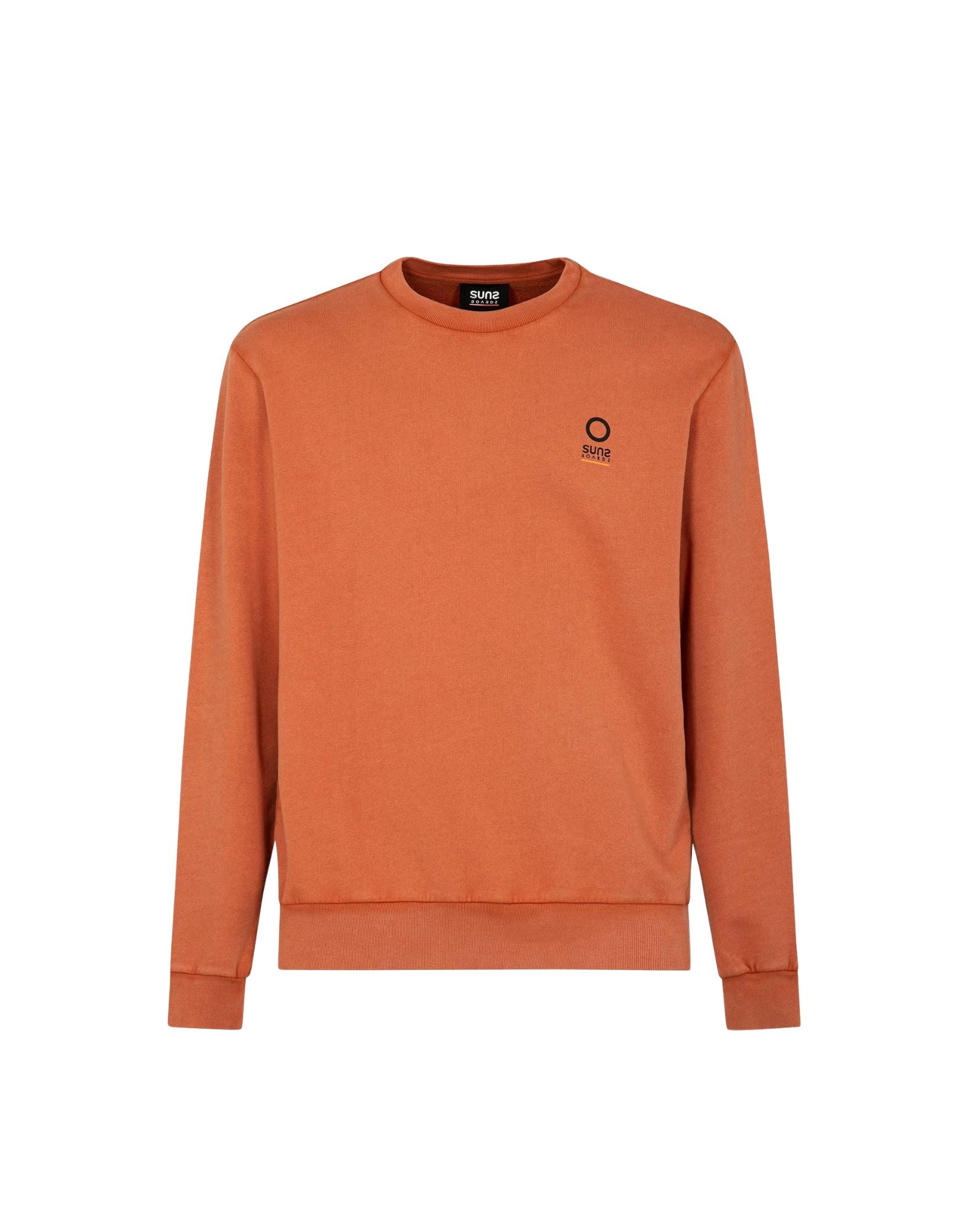 Suns Boards Gipo Dye Old Men’s Crewneck Sweatshirt in Garment-Dyed Cotton Coccio Regular Fit MFS6101U V3 COCCIO