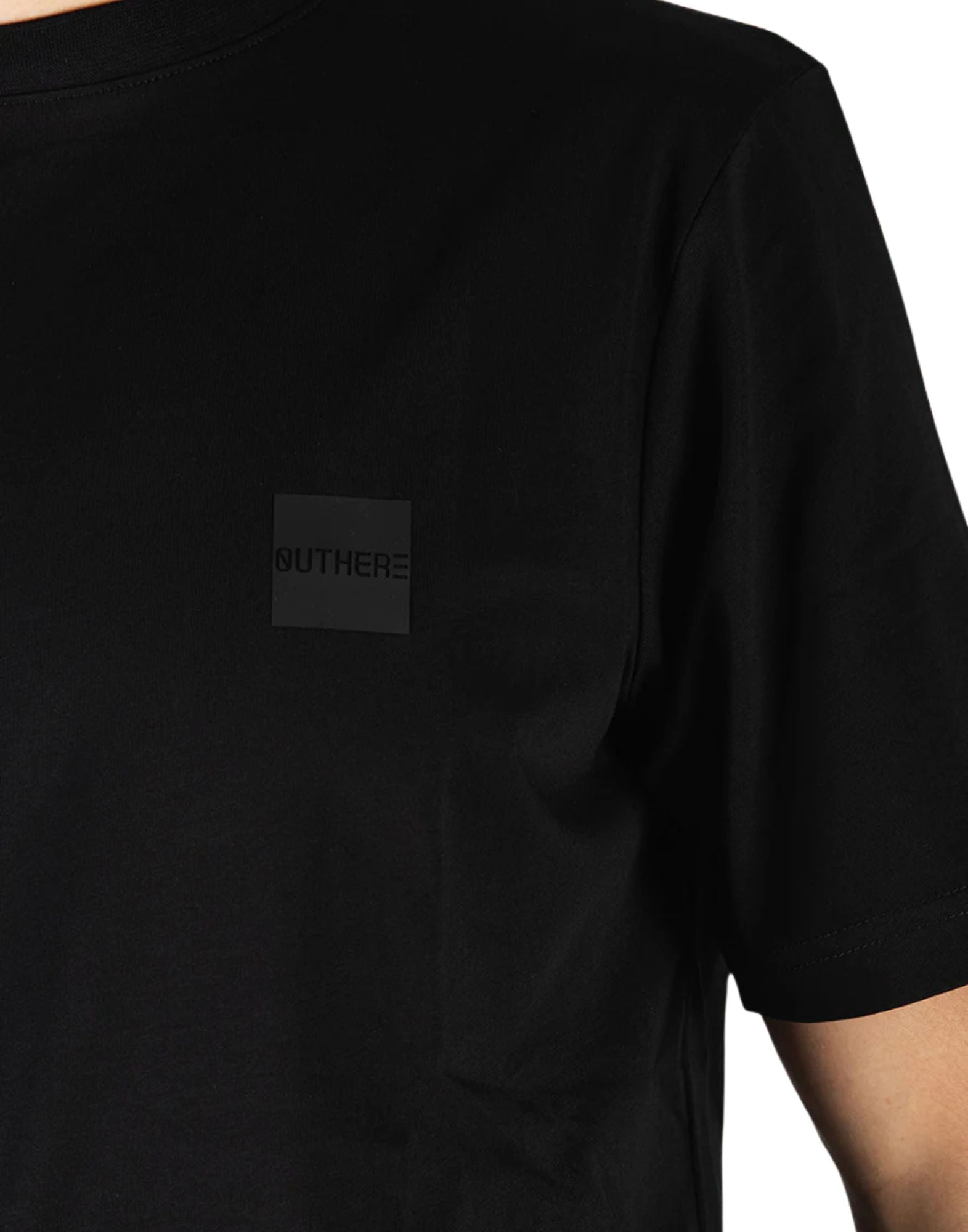 Outhere T-shirt Bliss Girocollo in cotone nero Vestibilità regolare da uomo 4651M303B208-26046 1749 BLISS