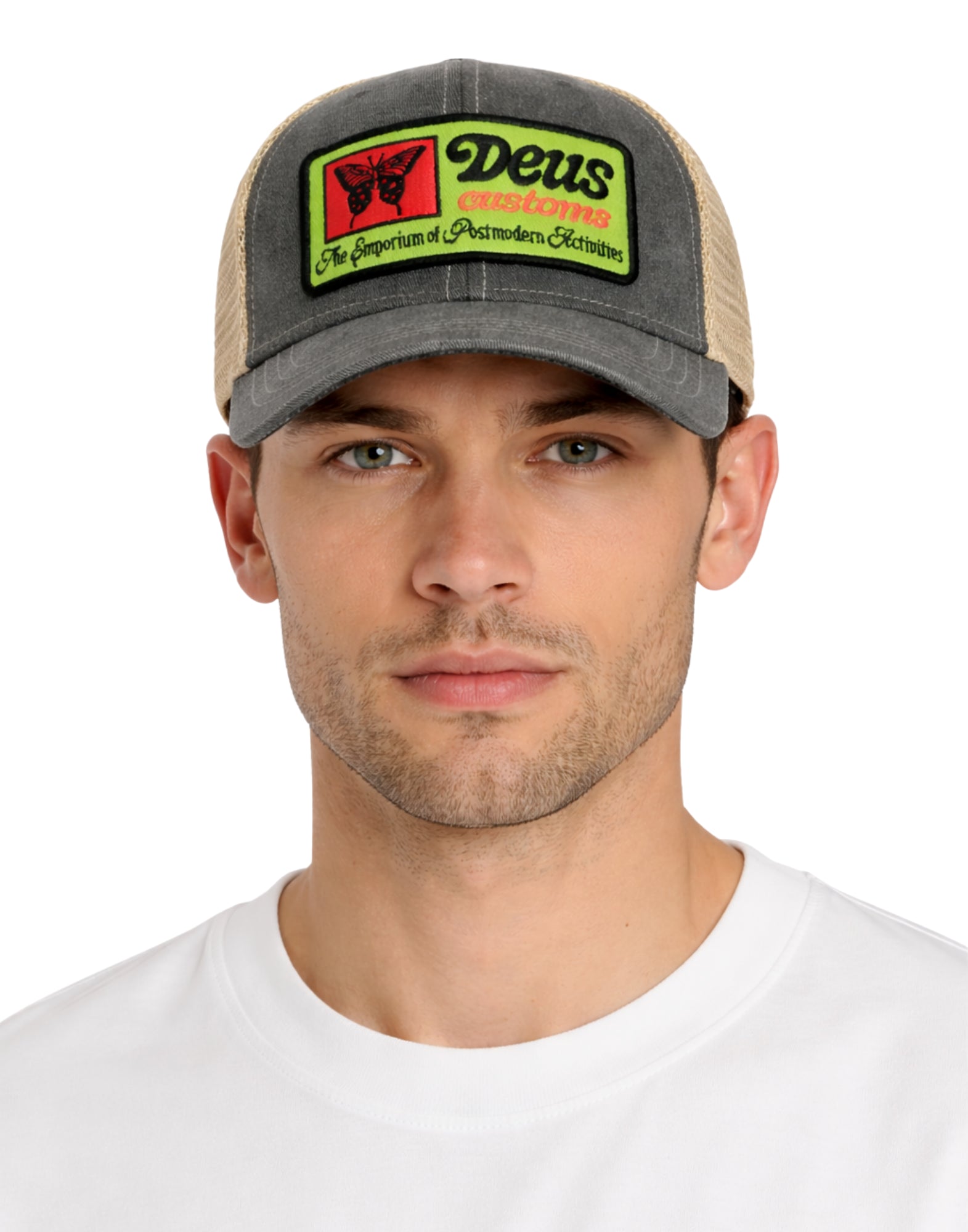 Deus Ex Machina Slapstick Trucker Cap with Embroidered Logo Black Men’s D261MHA552099800