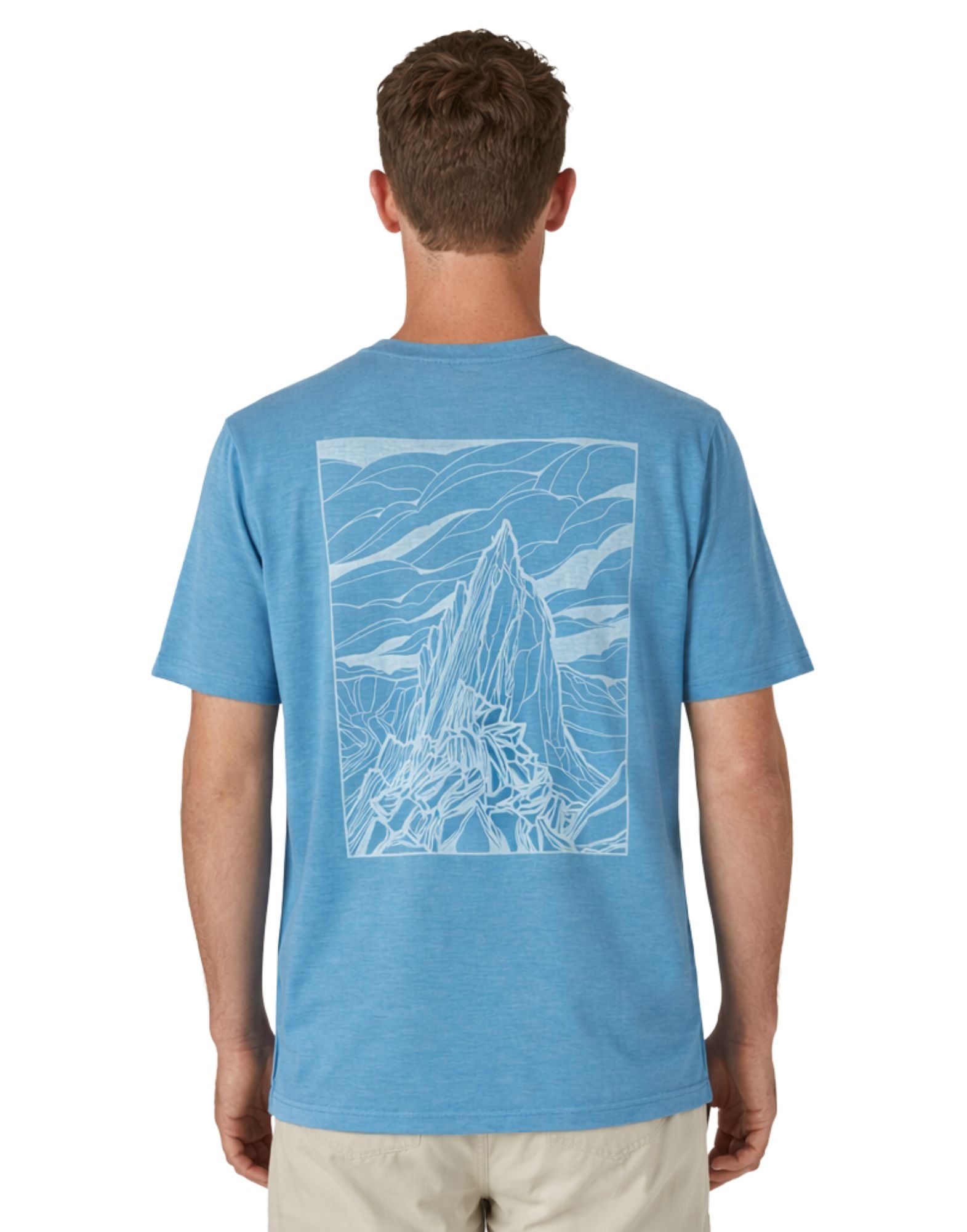 Patagonia Men’s Capilene Cool Daily Shirt Cloud Crag SHRX in Recycled Polyester 45477 SHRX SHORE BLUE