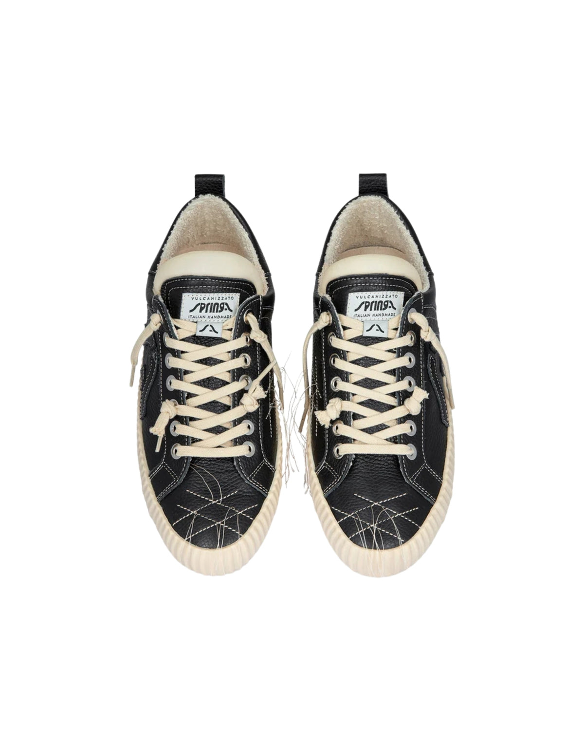 Wavy Embroidery Vulcanized Sneakers Black