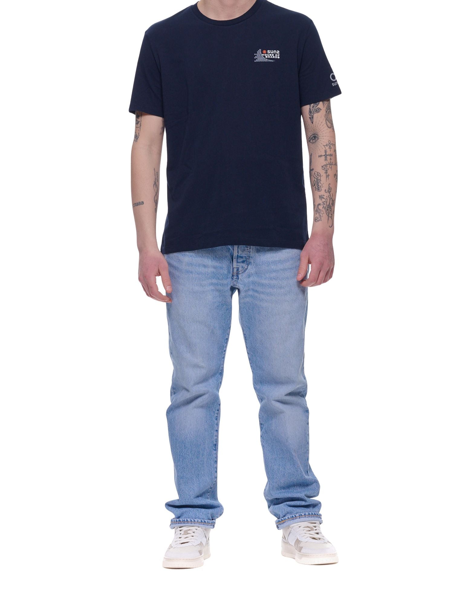 SUNS Boards Paolo Text Cotton T-Shirt Dark Blue Men’s TSS61022U V2 DARK BLUE