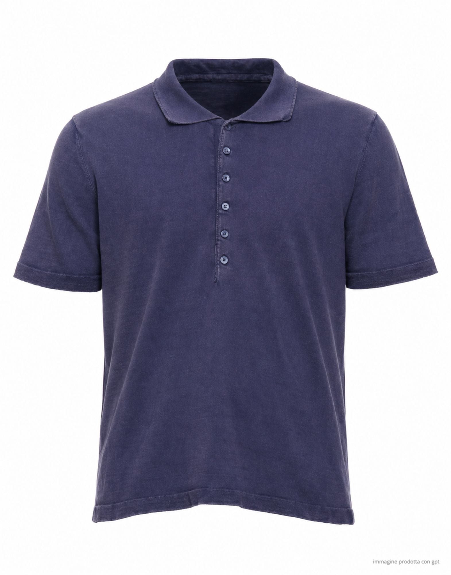 Fabrizio Del Carlo Men’s Polo Shirt, Blue Cotton Short Sleeve Regular Fit, Made in Italy FF3077 CC16-166 BLUE
