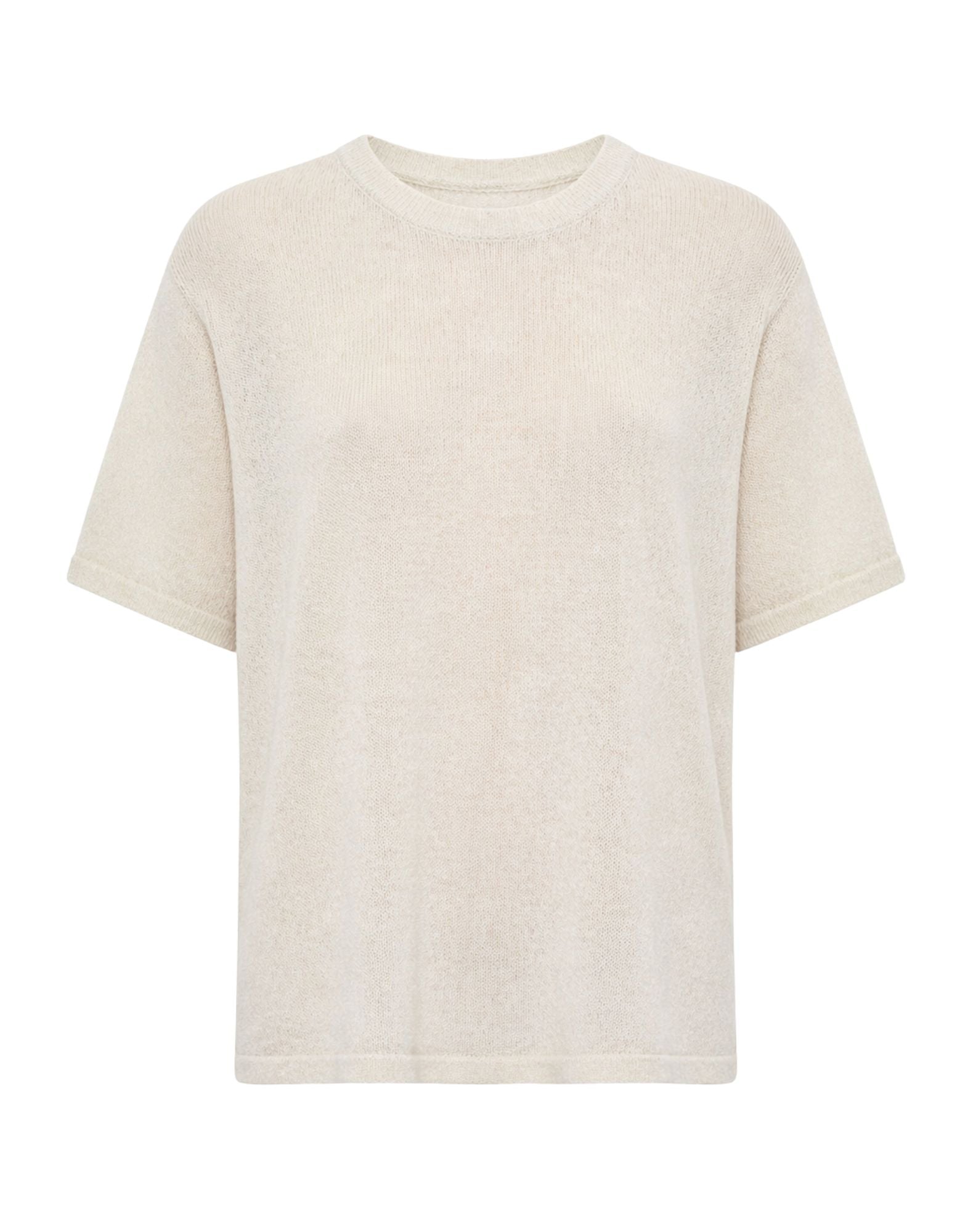 Origin of Line T-Shirt MC Cream in hemp knit garment dyed – regular fit T-shirt made in Italy S26V02 03 BEIGE T-SHIRT MC